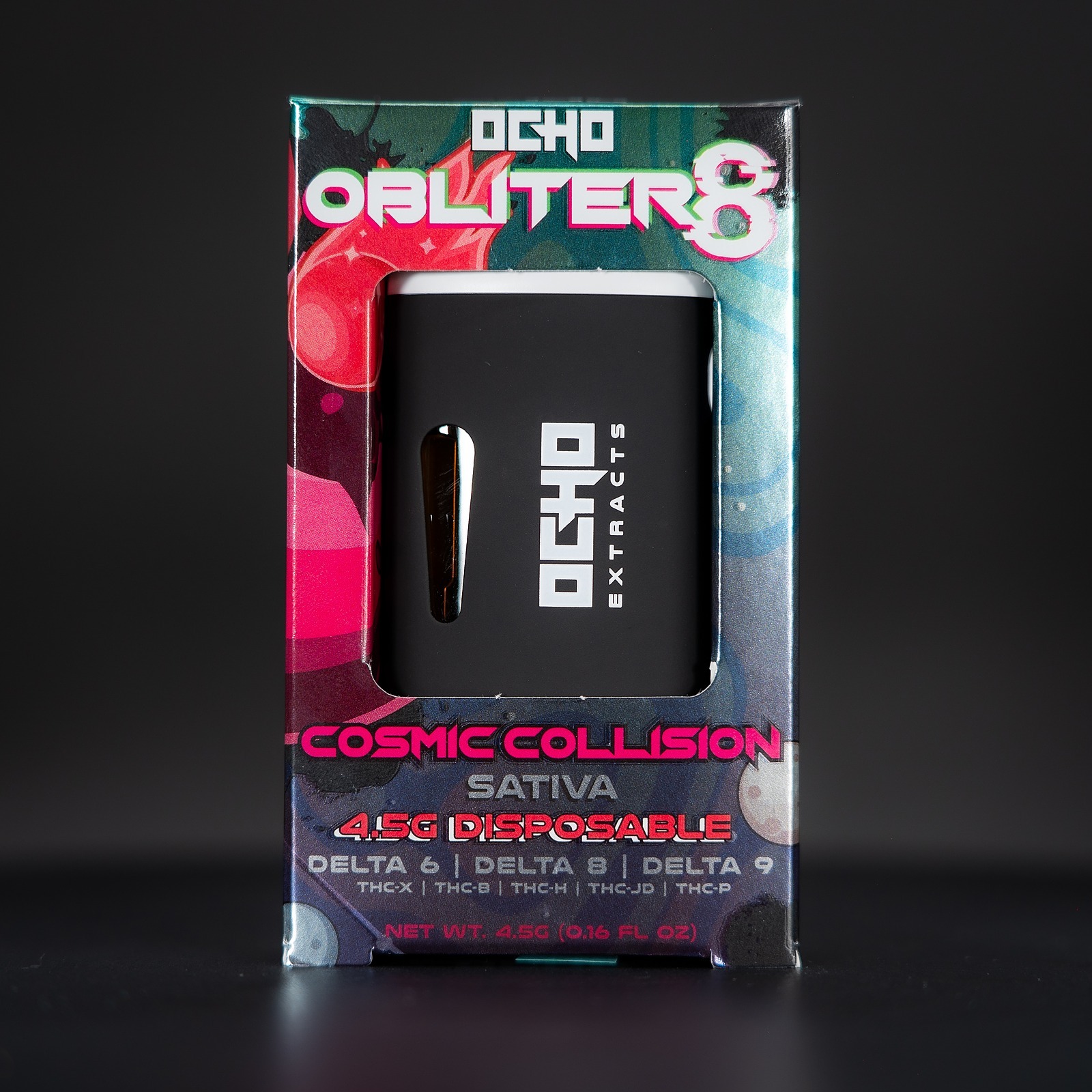 Ocho Extracts: Obliter8 4.5 Gram Disposable - Cosmic Collision- Sativa ...