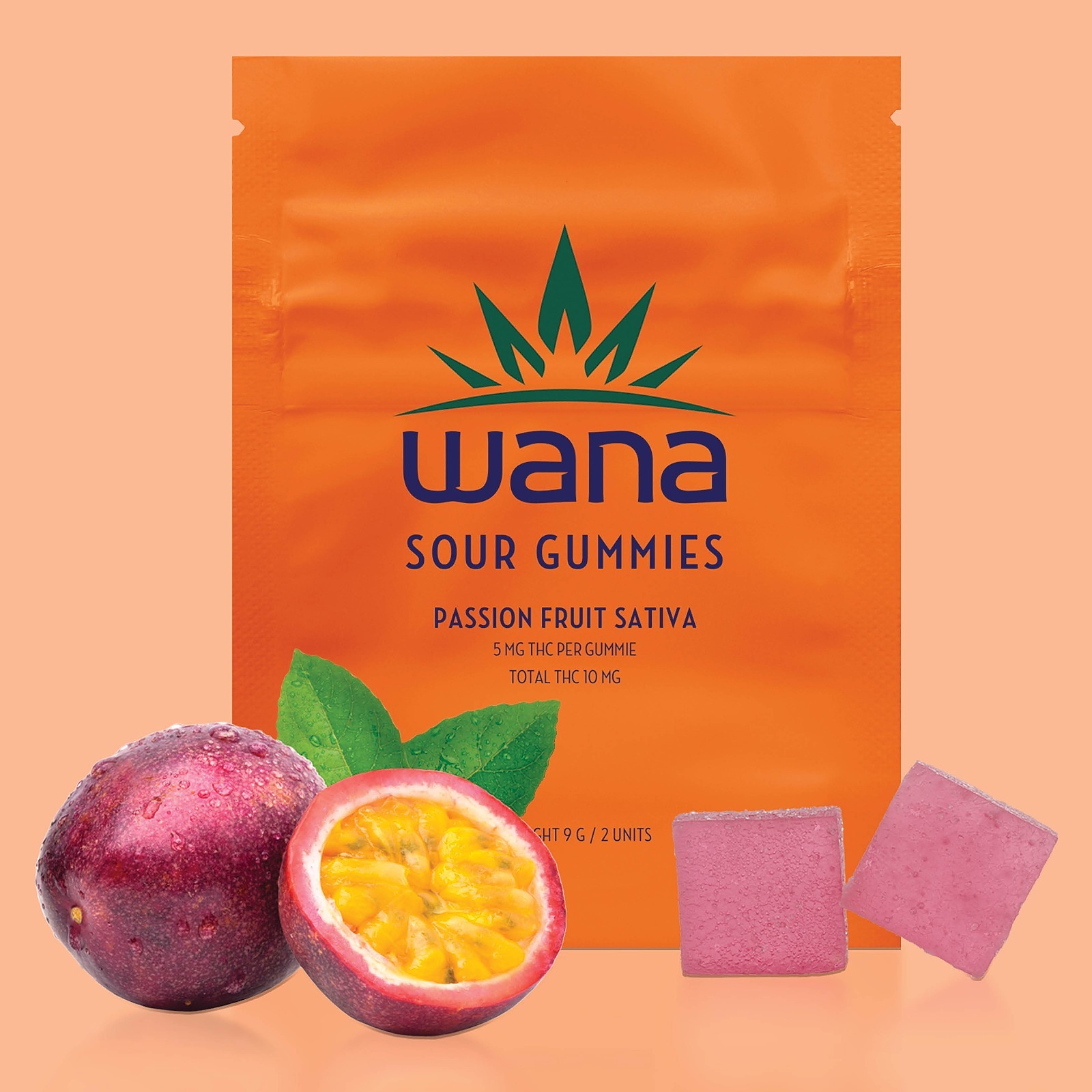 Wana Canada: Wana Sour Gummies Passion Fruit Sativa | Leafly