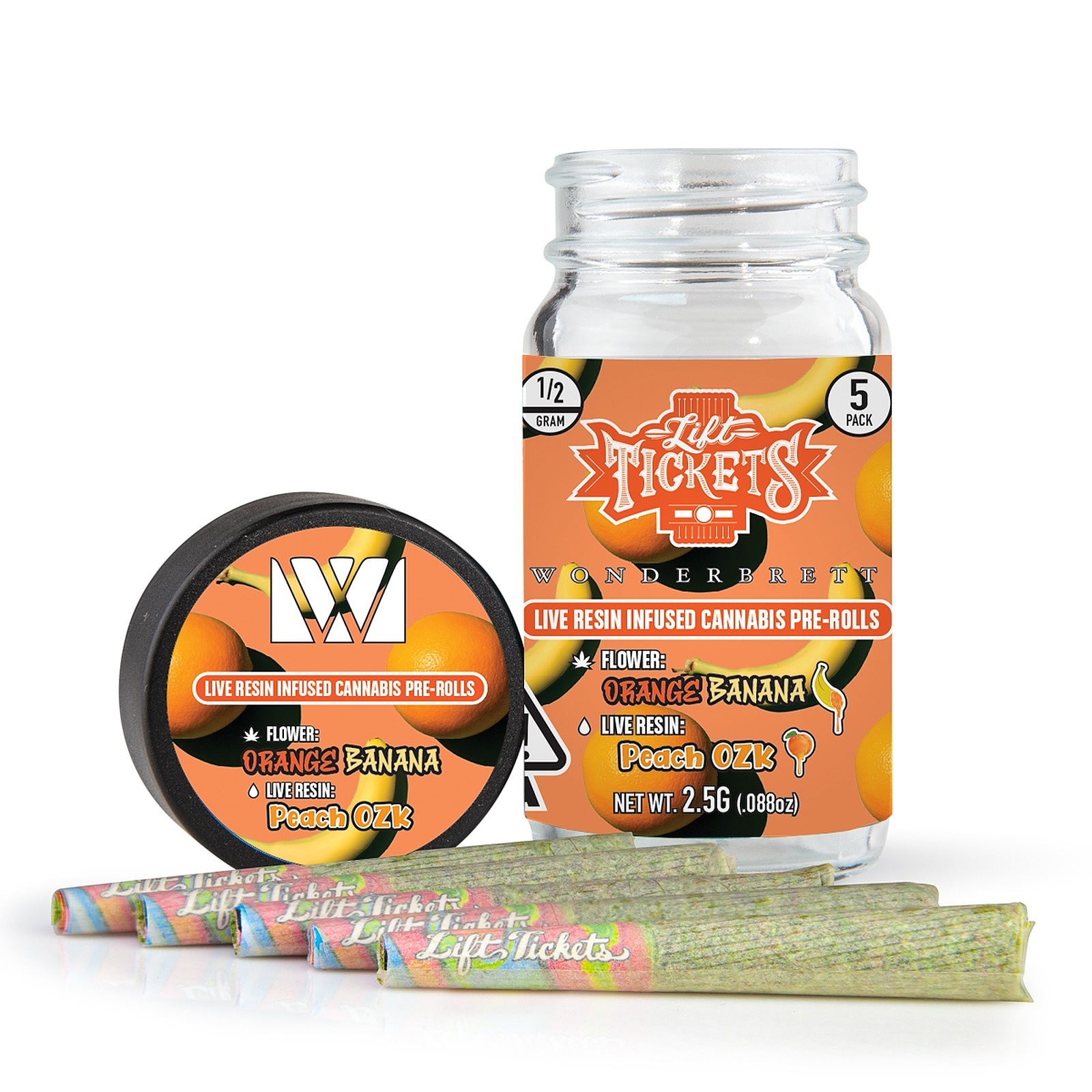 Lift Tickets Orange Banana X Peach Ozk 0 5g Infused Pre Roll