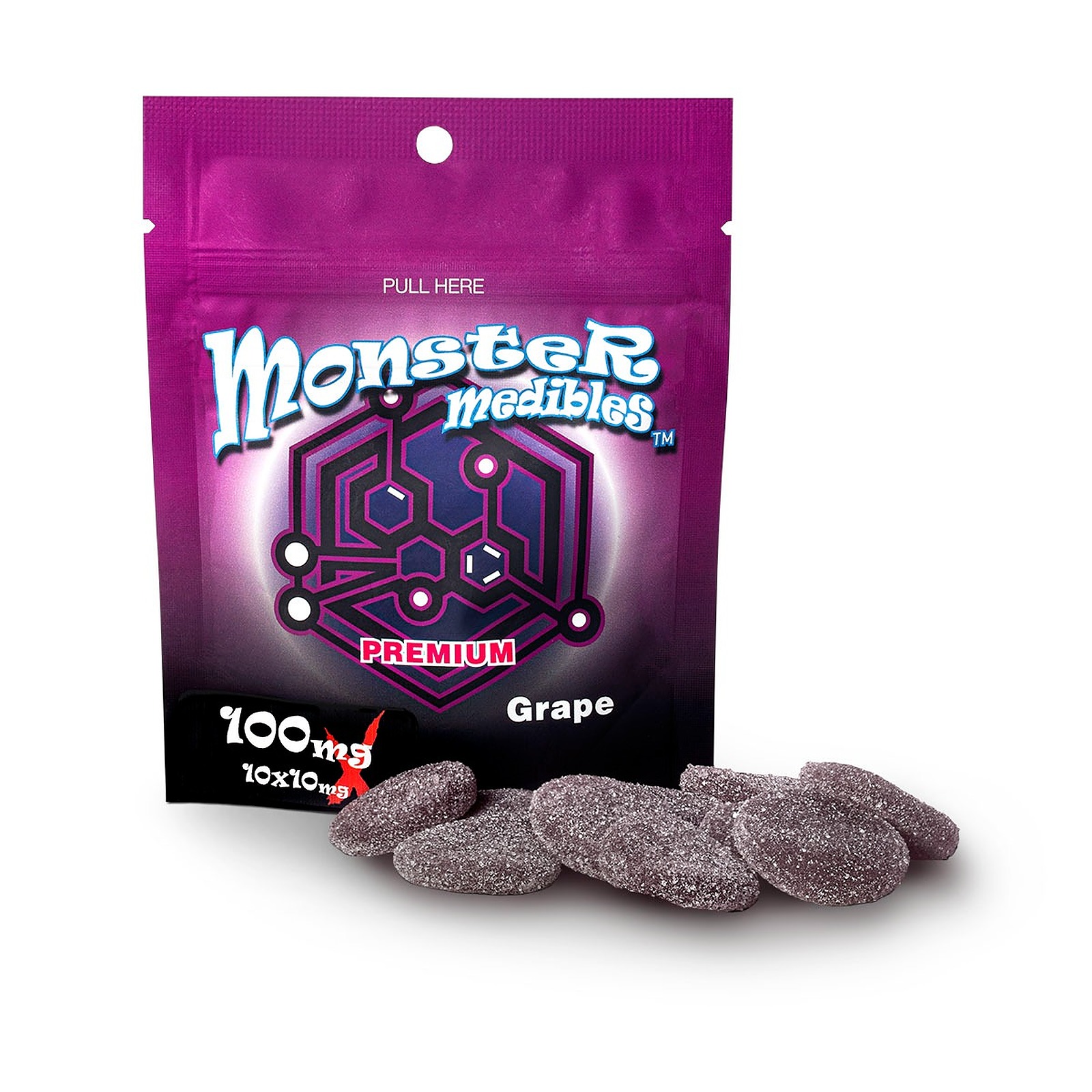 Monster Xtracts Grape 10x10mg Gummies Leafly