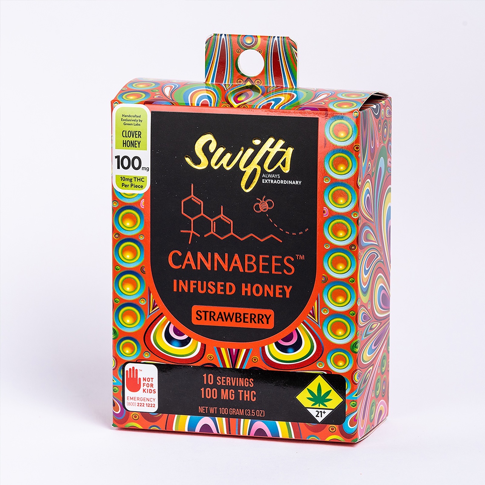 Swifts Coastal Confectionery: Cannabees Strawberry Honey (thc) 100mg 10 