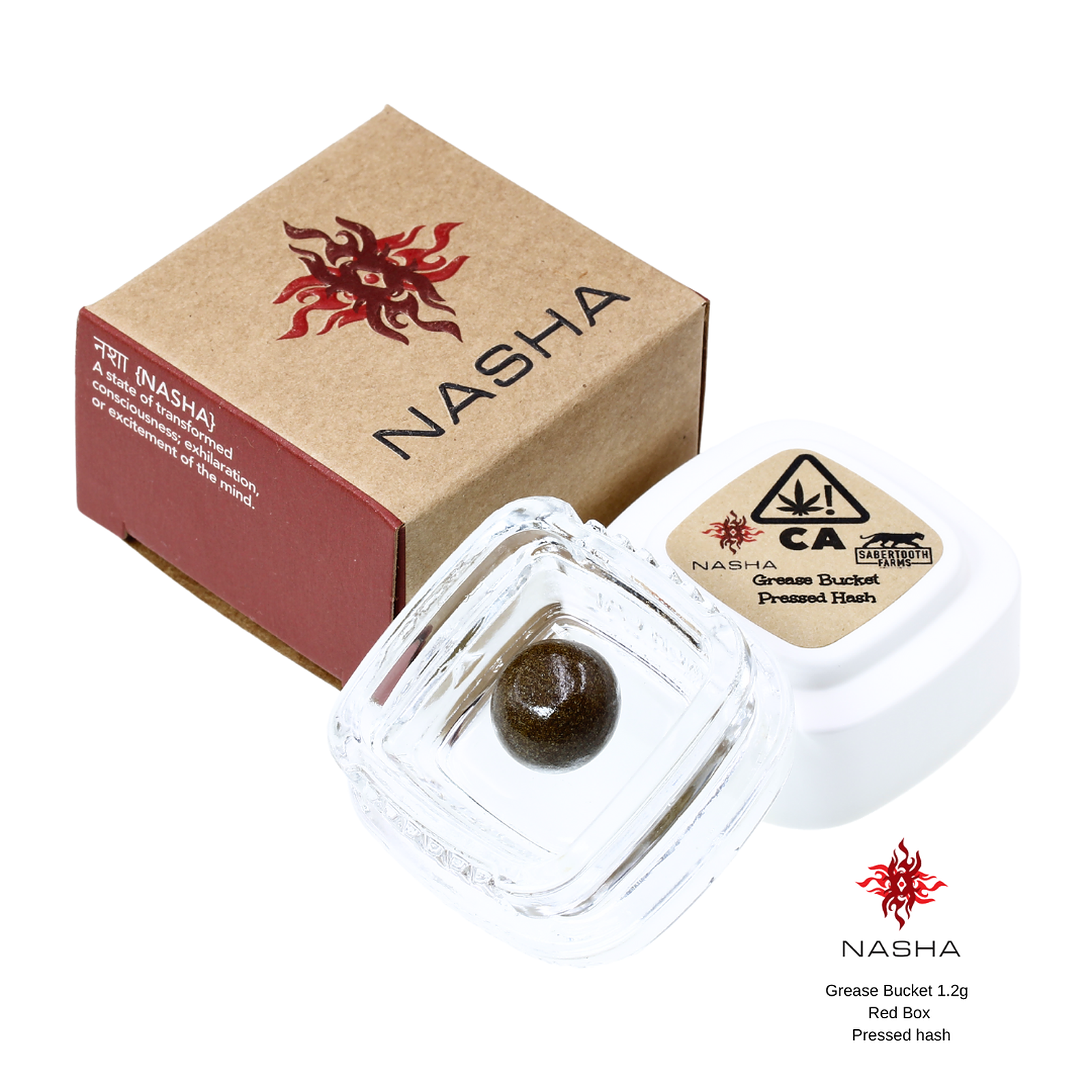 NASHA Grease Bucket 1.2g Red Pressed Hash (Sabertooth Farms) Leafly