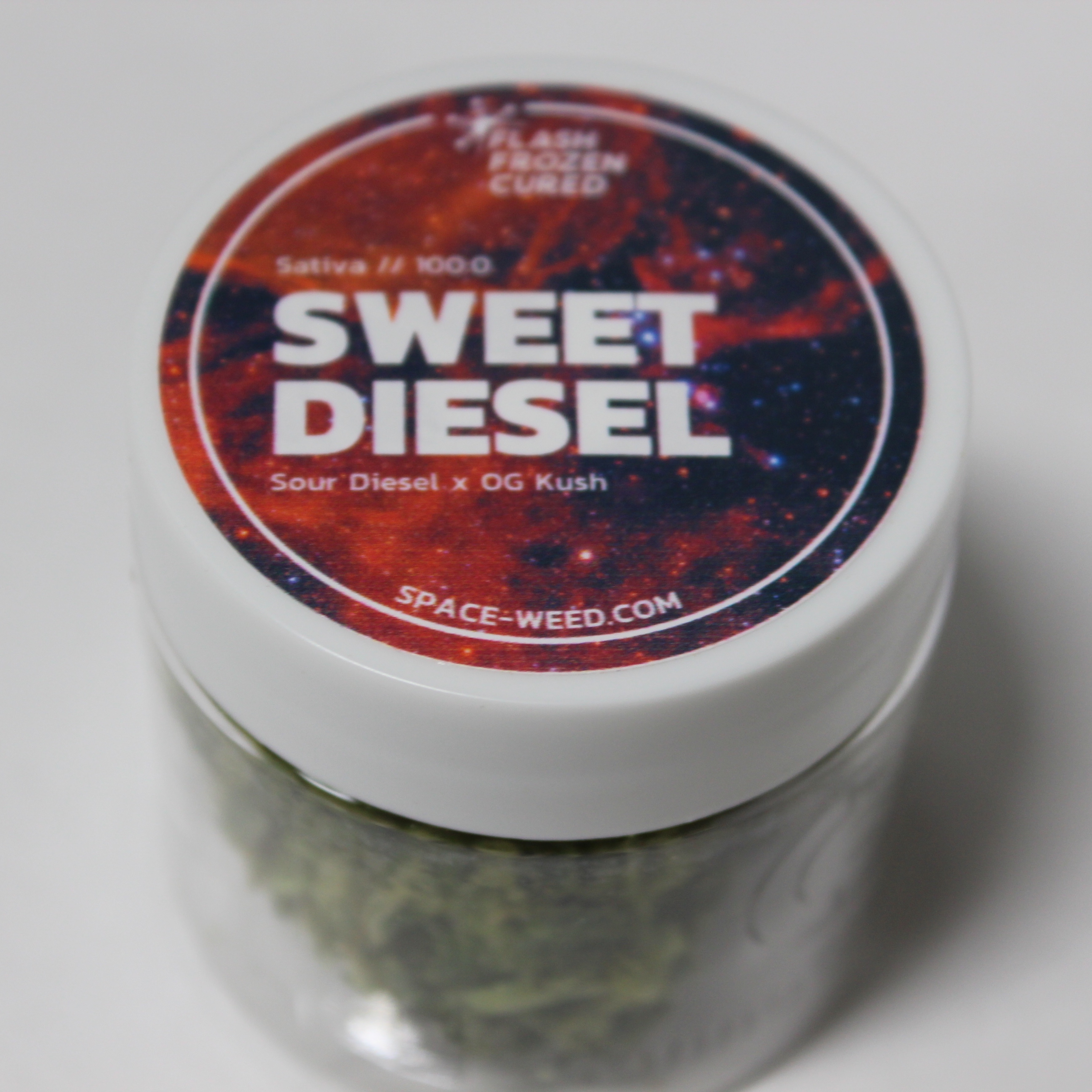 Space Weed by CannaGenesis Sweet Diesel Flash Frozen Cured Leafly