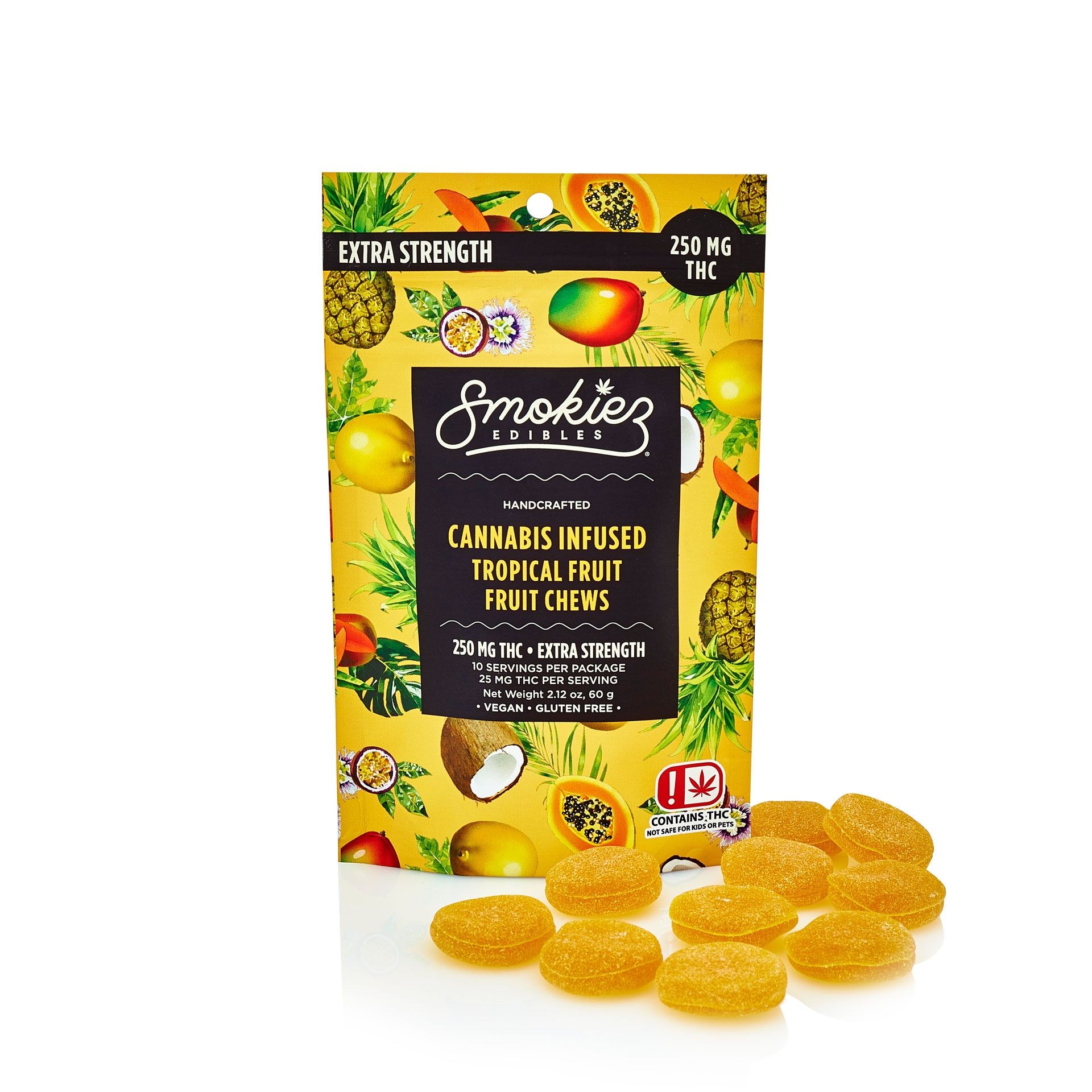 Smokiez Edibles: Tropical Fruit Chews, 250mg THC - Oklahoma | Leafly