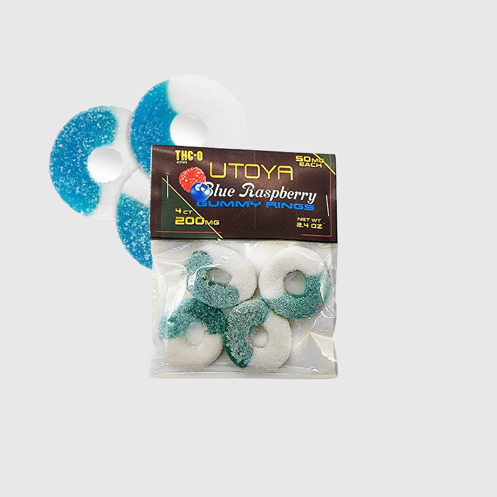 Utoya: THC-O Gummy Rings (Blue Raspberry) 4 ct – 50 mg each | Leafly