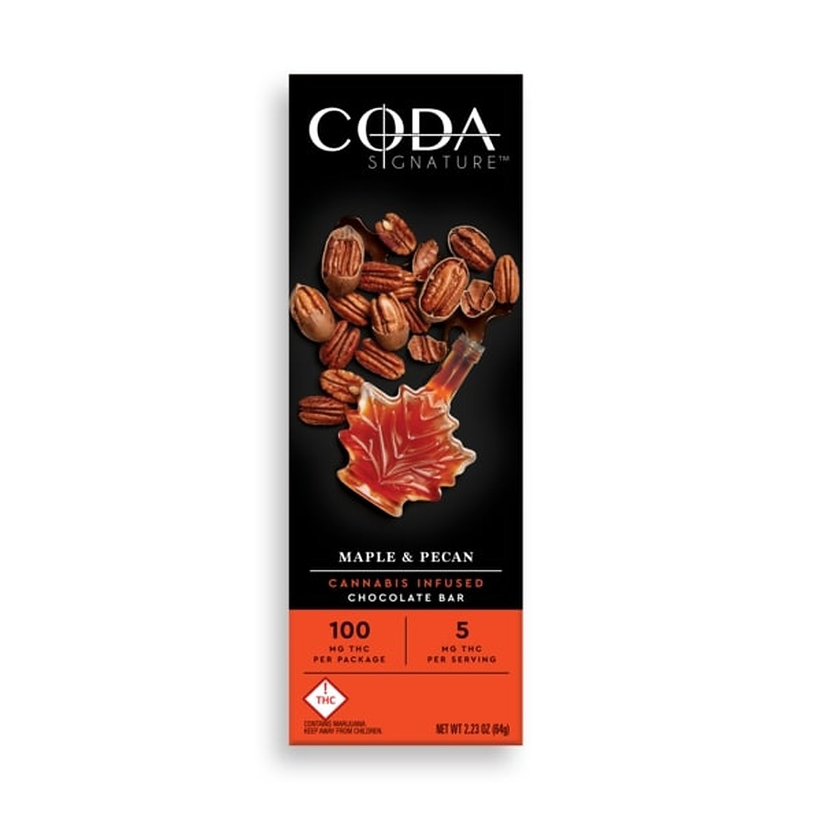 Coda Signature Maple and Pecan Milk Chocolate Bar, 100mg