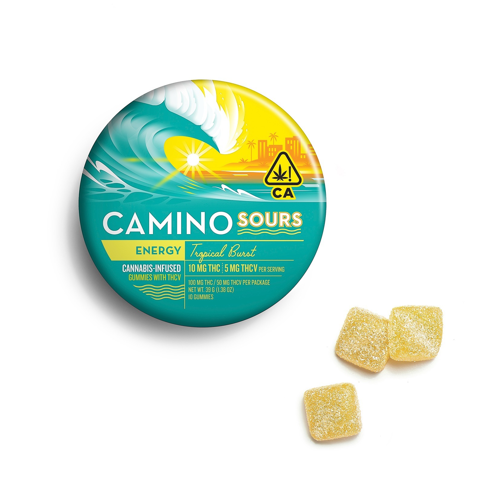 Camino: 10mg : 5mg THCV Camino Sours 'Energy' Tropical Burst Gummies ...