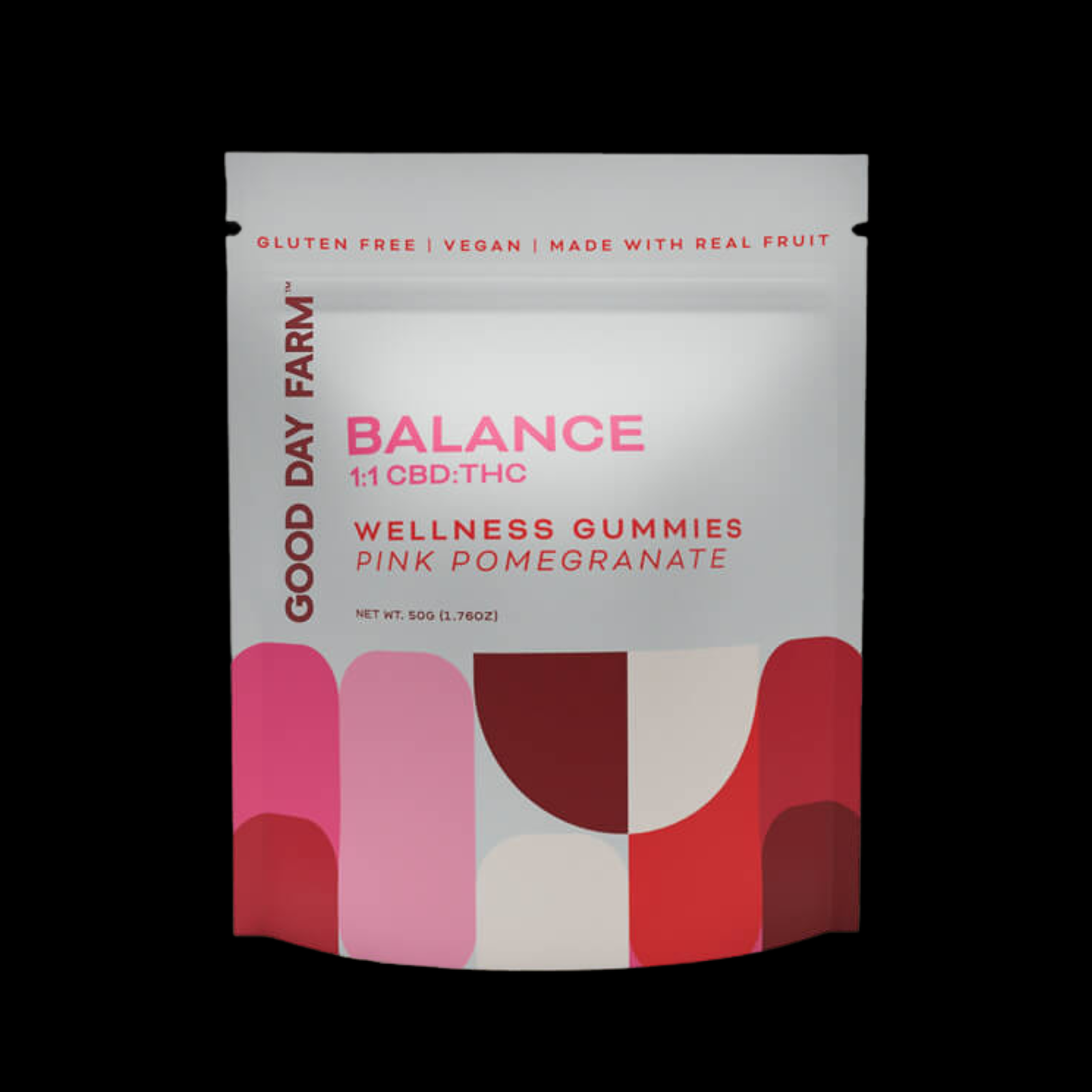 Good Day Farm: 1:1 CBD:THC Balance Pink Pomegranate Wellness Gummies ...