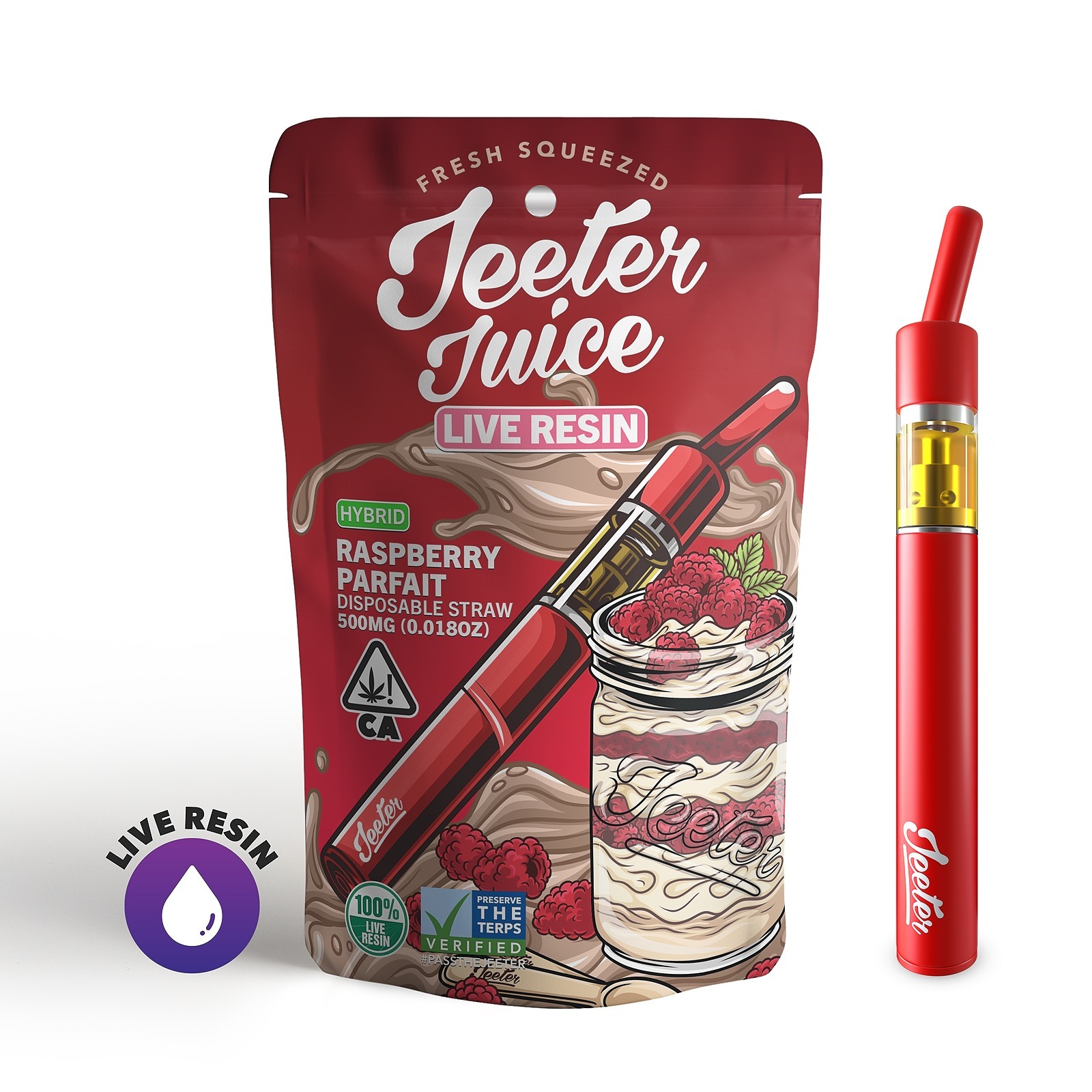 Jeeter Raspberry Parfait Jeeter Juice Live Resin Disposable Straw Leafly