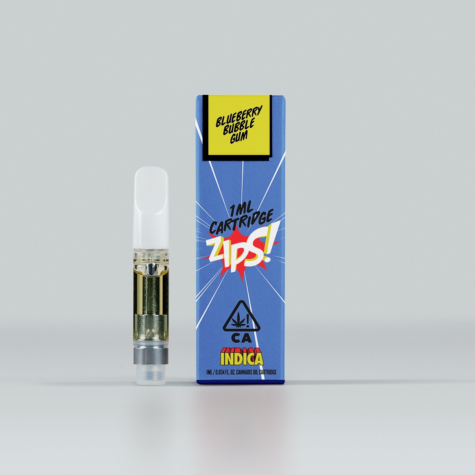 Zips! Blueberry Bubble Gum 1ml Indica Cartridge Leafly