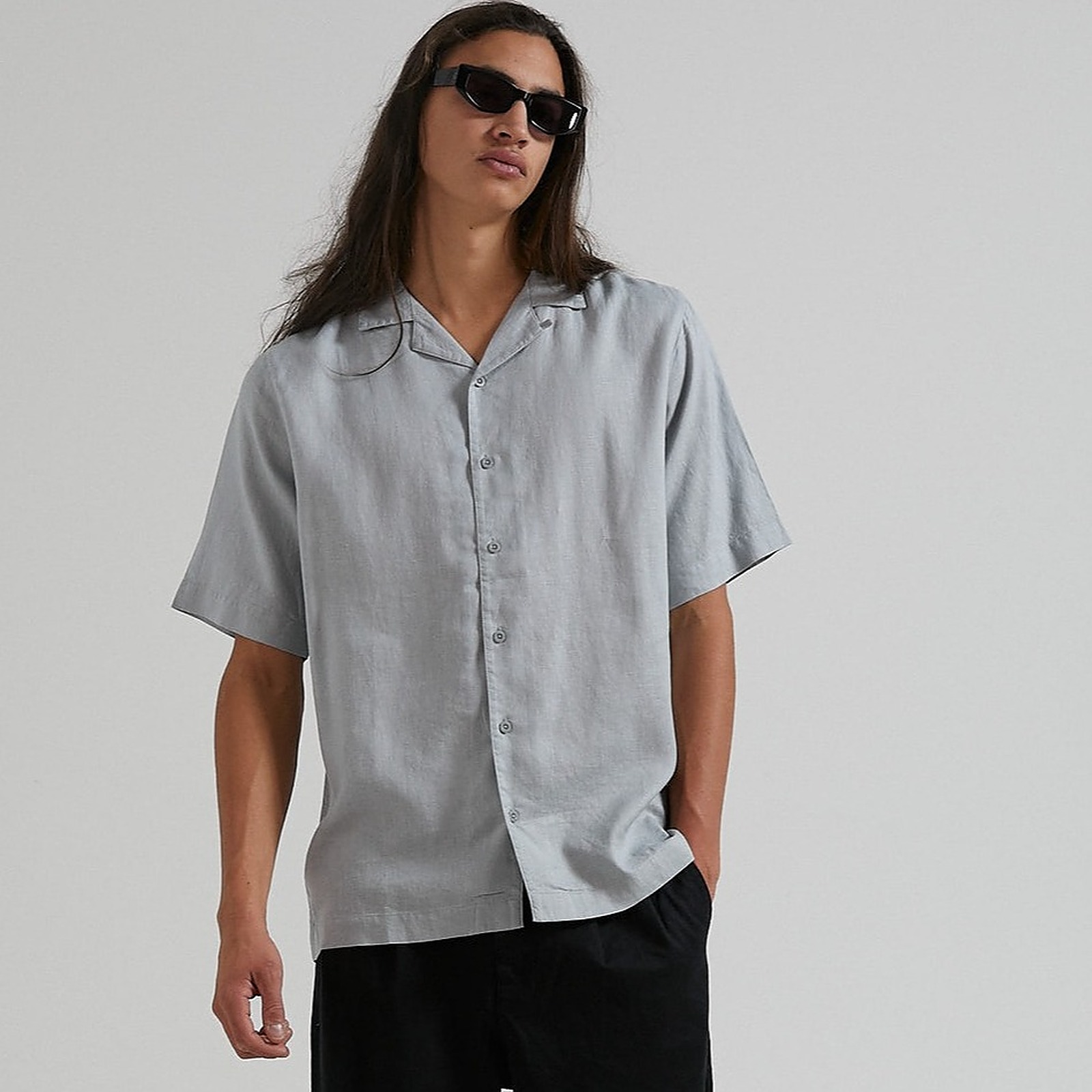 AFENDS Mens Script - Cuban Short Sleeve Shirt - Black Camo