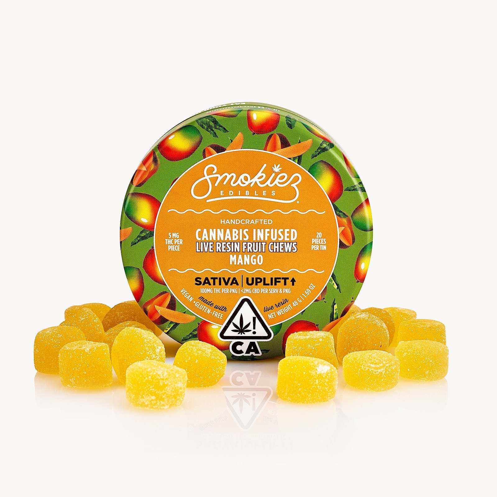 Smokiez Edibles Mango Sativa 100mg THC Live Resin Fruit Chews CA
