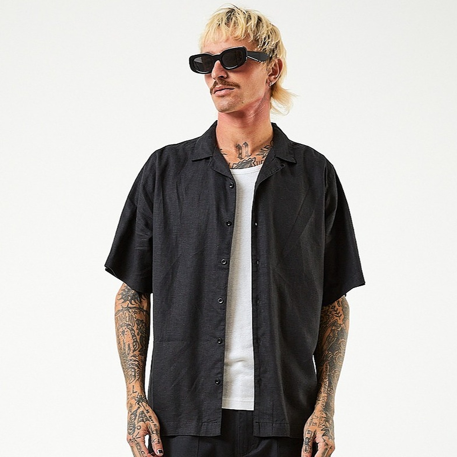 AFENDS Mens Jungle - Long Sleeve Shirt - Earth Camo