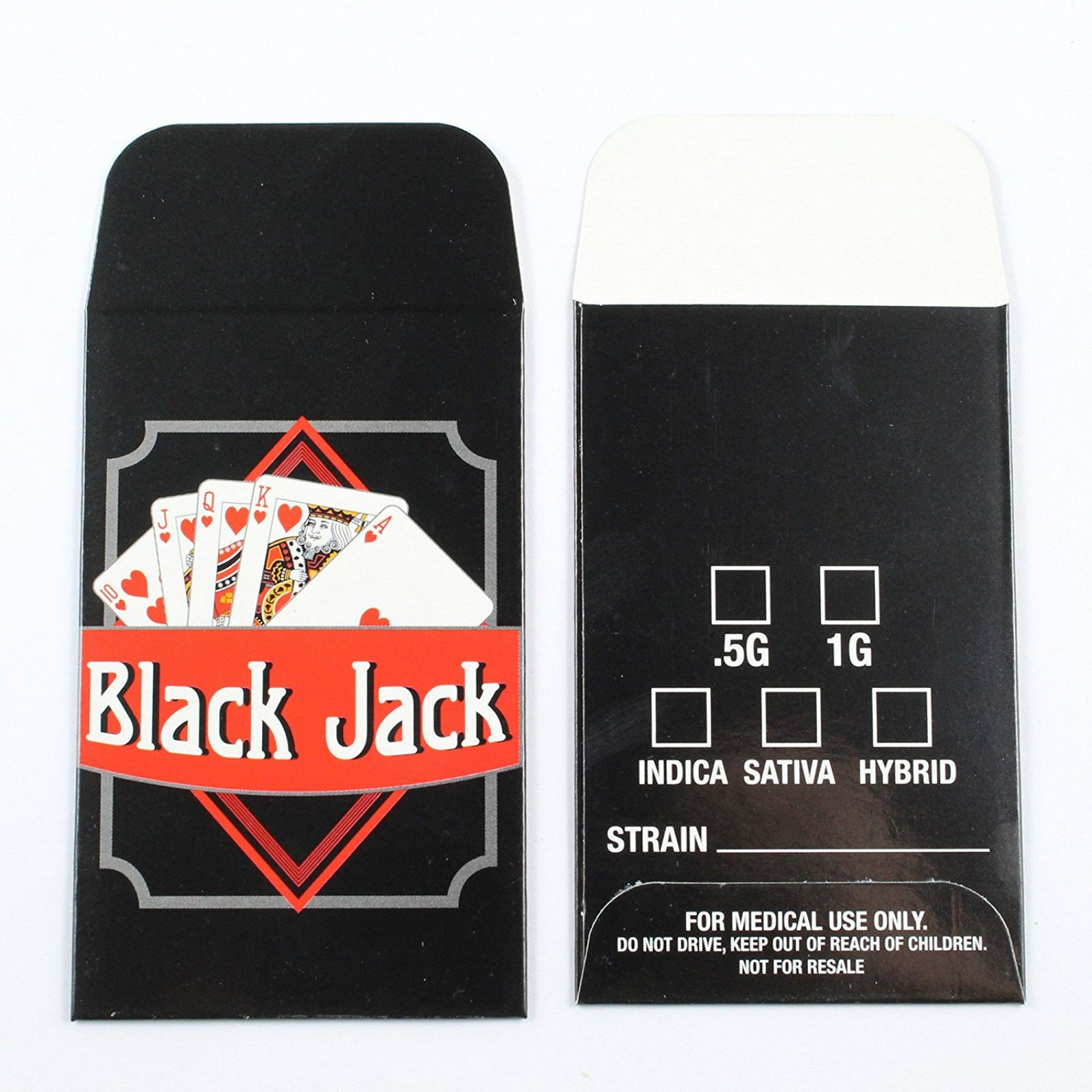 25 BLACK JACK Strain Concentrate Envelopes by Shatter Labels
