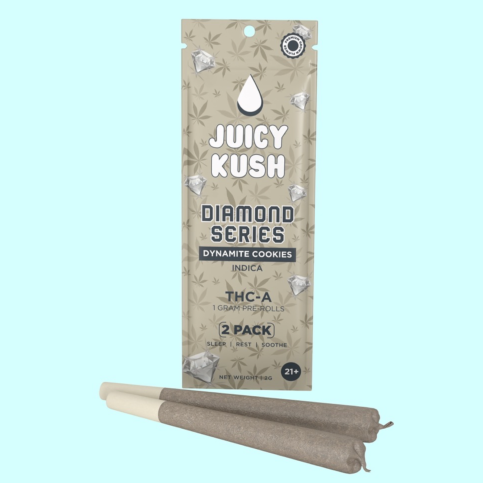 Juicy Kush (20 OFF CODE LEAF20) 1G THCA PreRolls (2pack