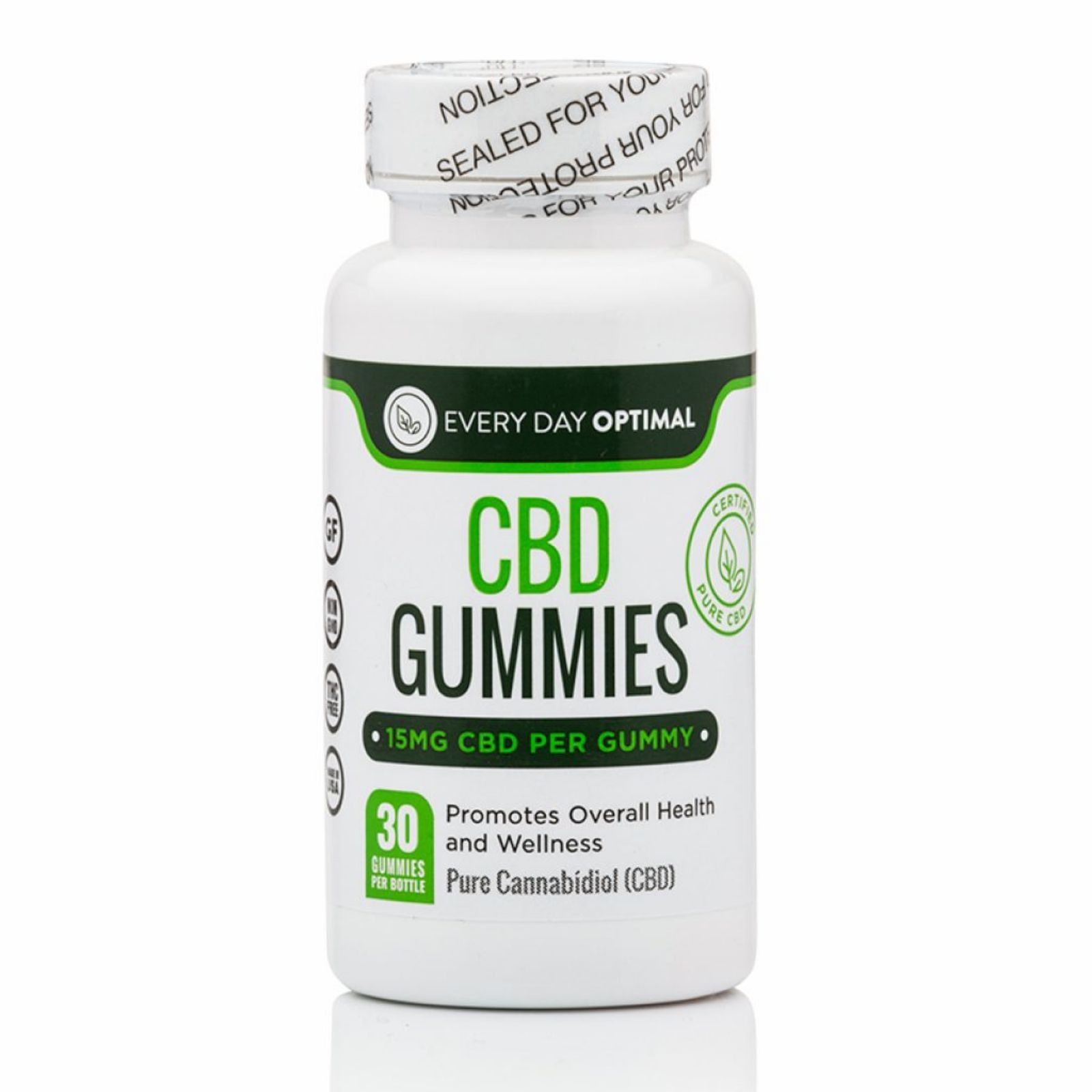 15mg Pure CBD Oil Gummy Bears, 30 Gummies Per Bottle, THC