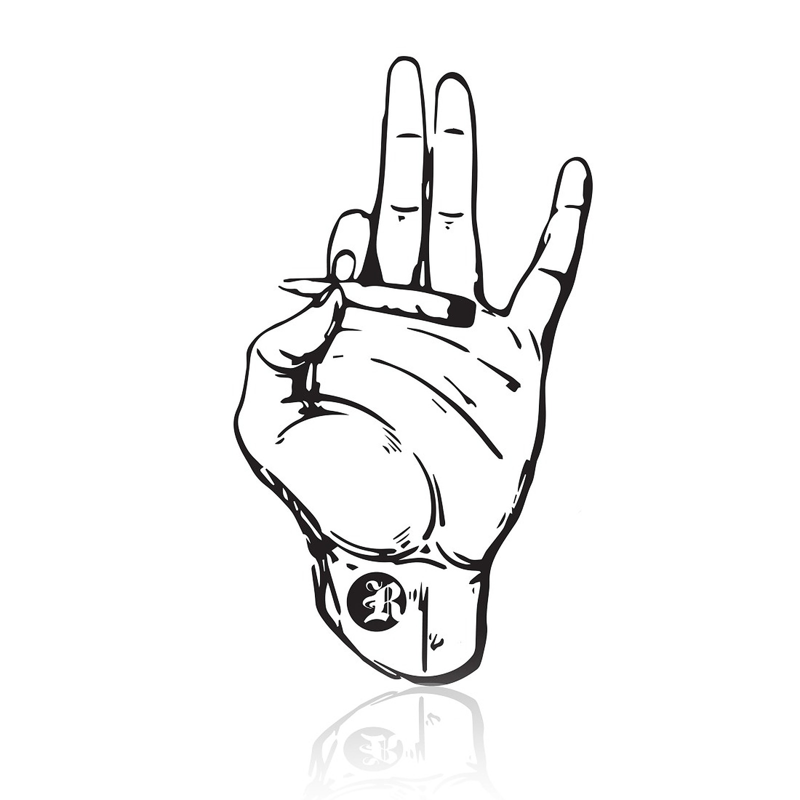 Ryo Hand Sign RYOT: RYOT® Die Cut J Hand Sticker 6″ 20pk | Leafly
