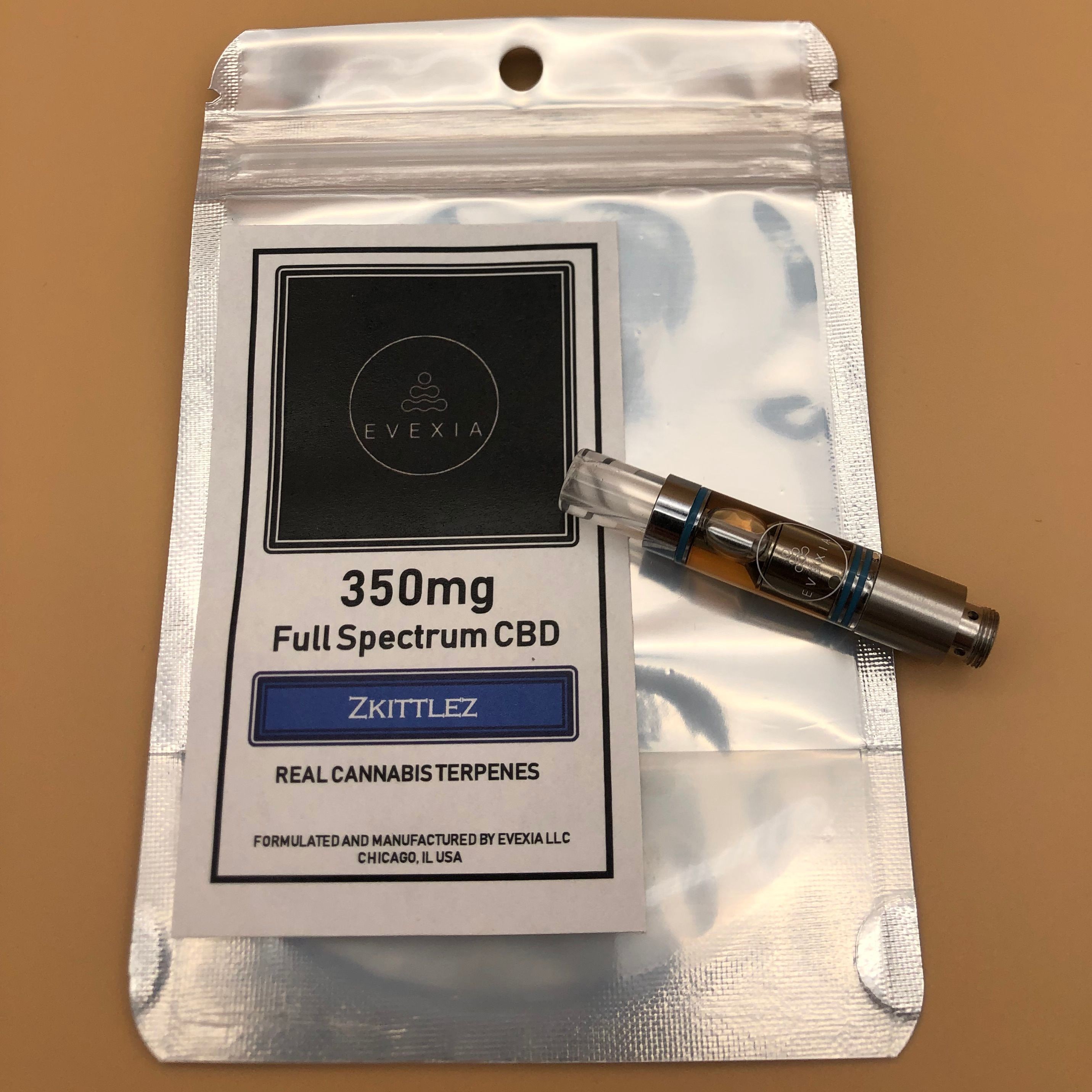 Evexia CBD: Zkittlez Full Spectrum CBD Vape Cartridge 0.5g