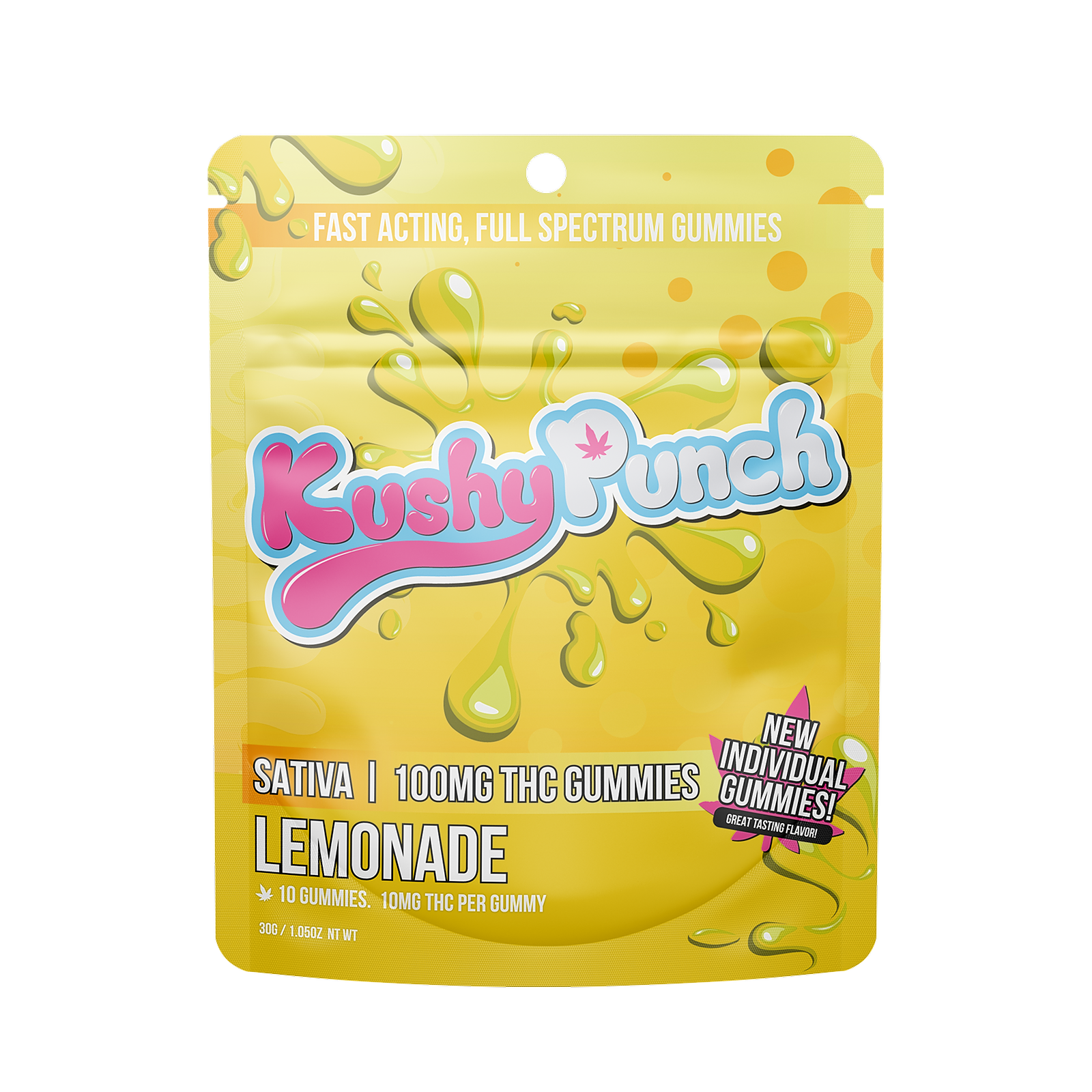 Kushy Punch: KUSHY PUNCH - SATIVA LEMONADE 100MG Individuals | Leafly