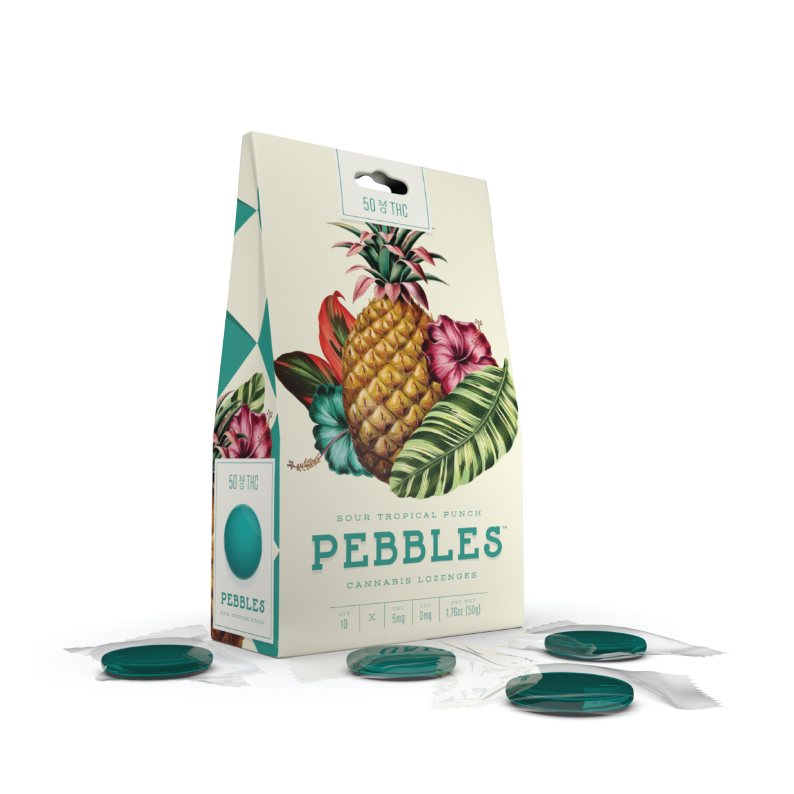 Pebbles Sour Tropical Punch 50mg 10pack Leafly