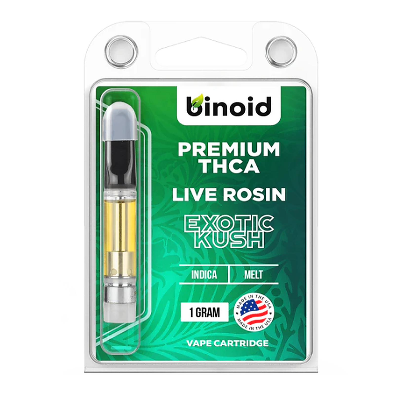 Binoid: THCA Vape Cartridge Exotic Kush - Live Rosin | Leafly