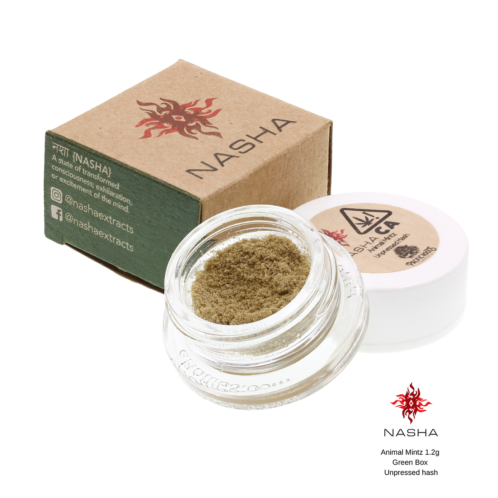 NASHA: Animal Mintz 1.2g Green Unpressed Hash (Pacific Roots) | Leafly