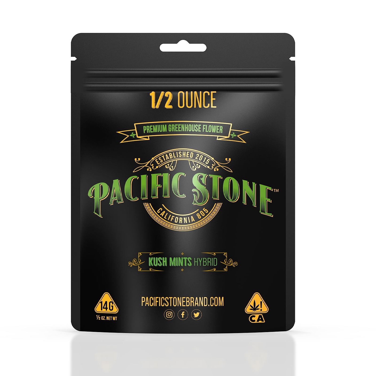 Pacific Stone Pacific Stone Kush Mints Hybrid Flower (14g) Leafly