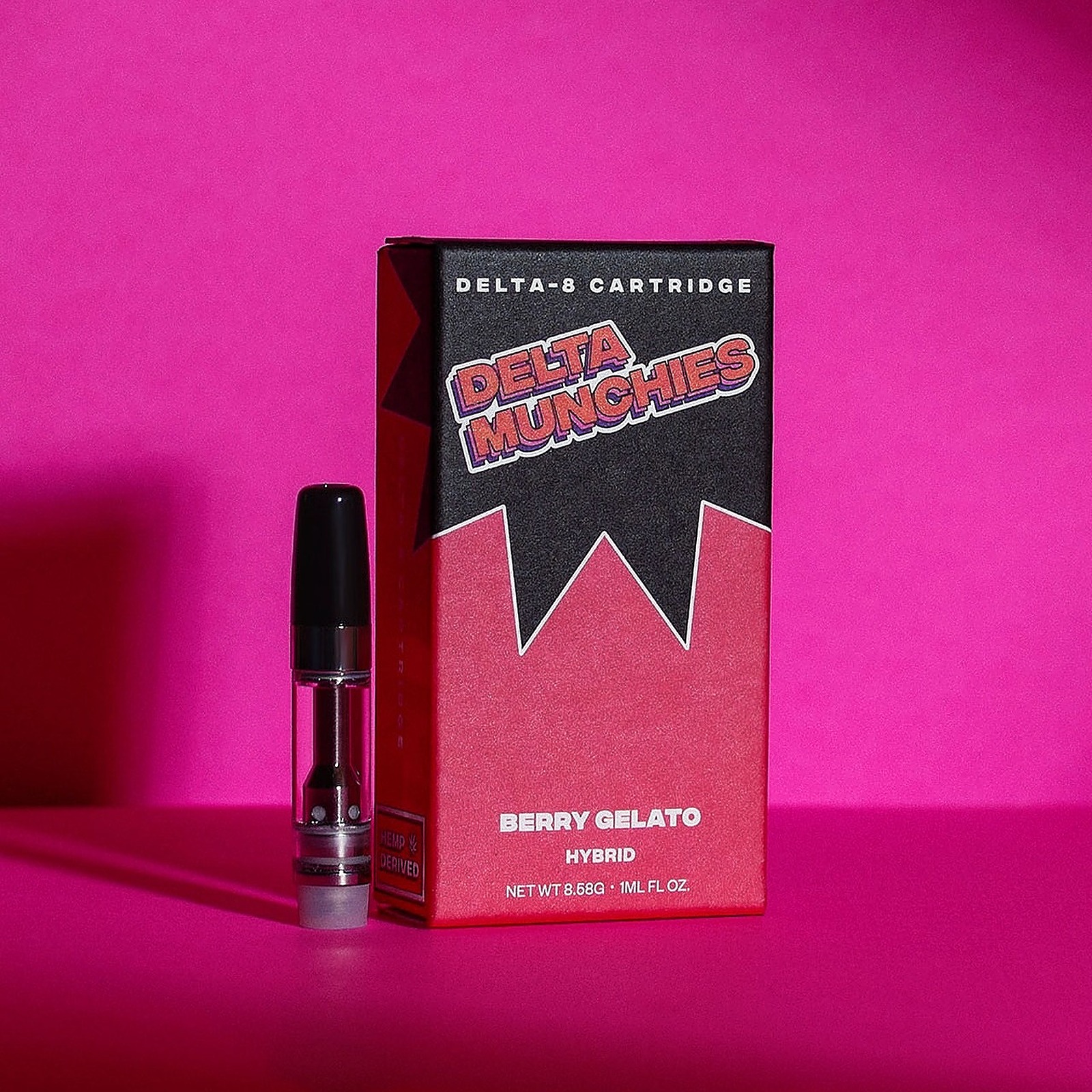 Delta Munchies: Berry Gelato 1000mg Delta 8 Vape Cartridge