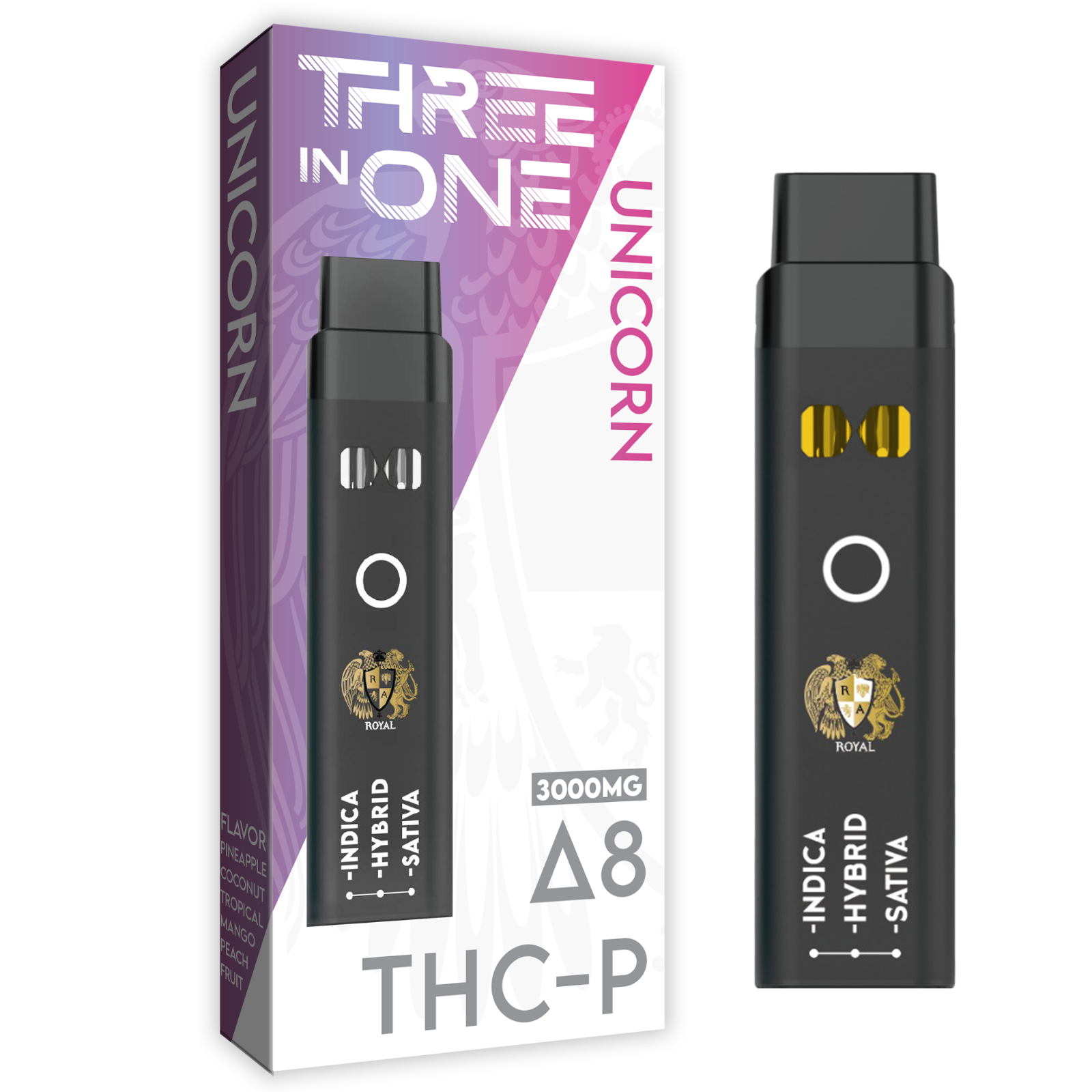 RA Royal: Delta 8 + THC-P Three-In-One Disposable Vape