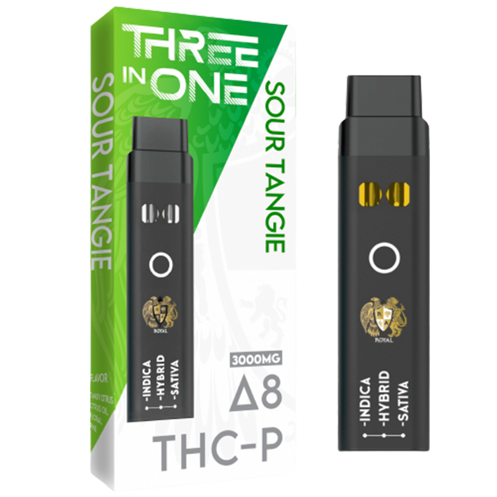 RA Royal: DELTA 8 + THC-P THREE-IN-ONE DISPOSABLE VAPE: SOUR