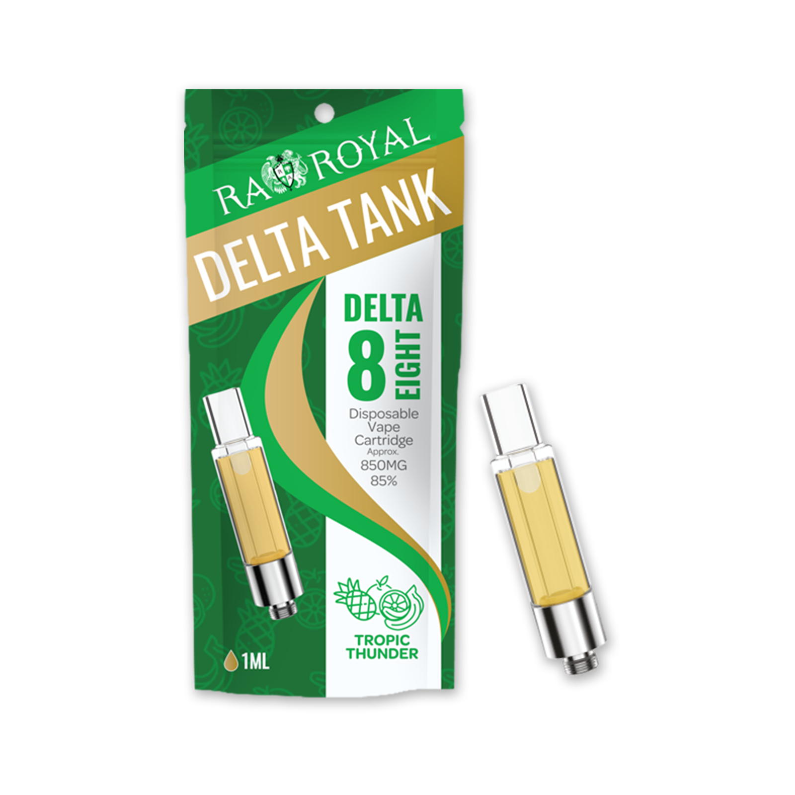 RA Royal: R.A. Royal Delta-8 Vape Tank: Tropic Thunder (Hybrid) | Leafly