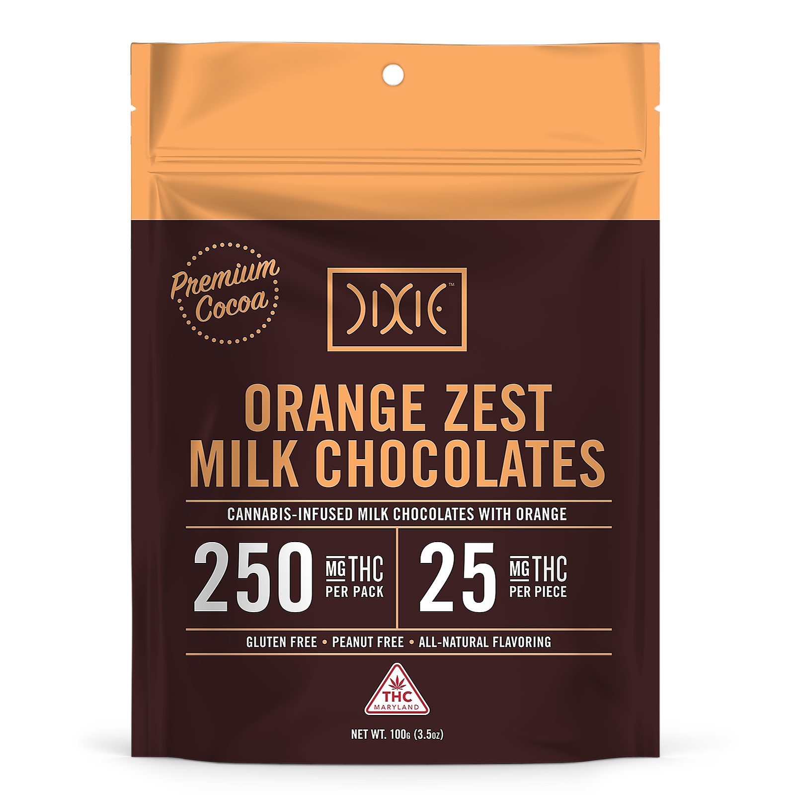 Curio Wellness Dixie Orange Zest Milk Chocolate [250mg] Leafly