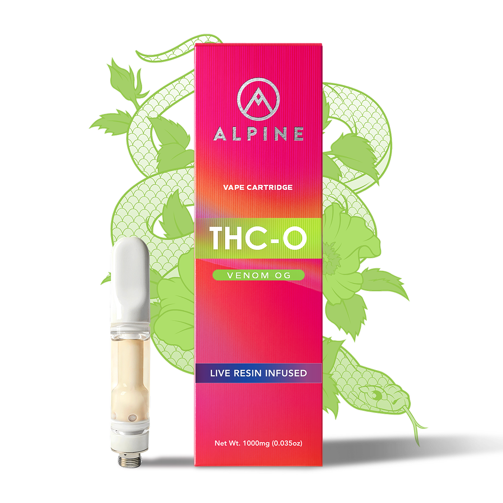 Alpine Vapor Hemp Alpine Live Resin Infused THCO Cartridge Venom OG