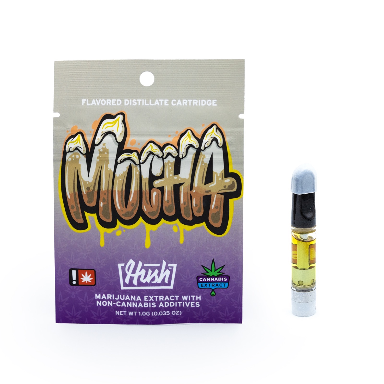 HUSH Mocha Flavored Distillate Vape Cartridge 1g Leafly
