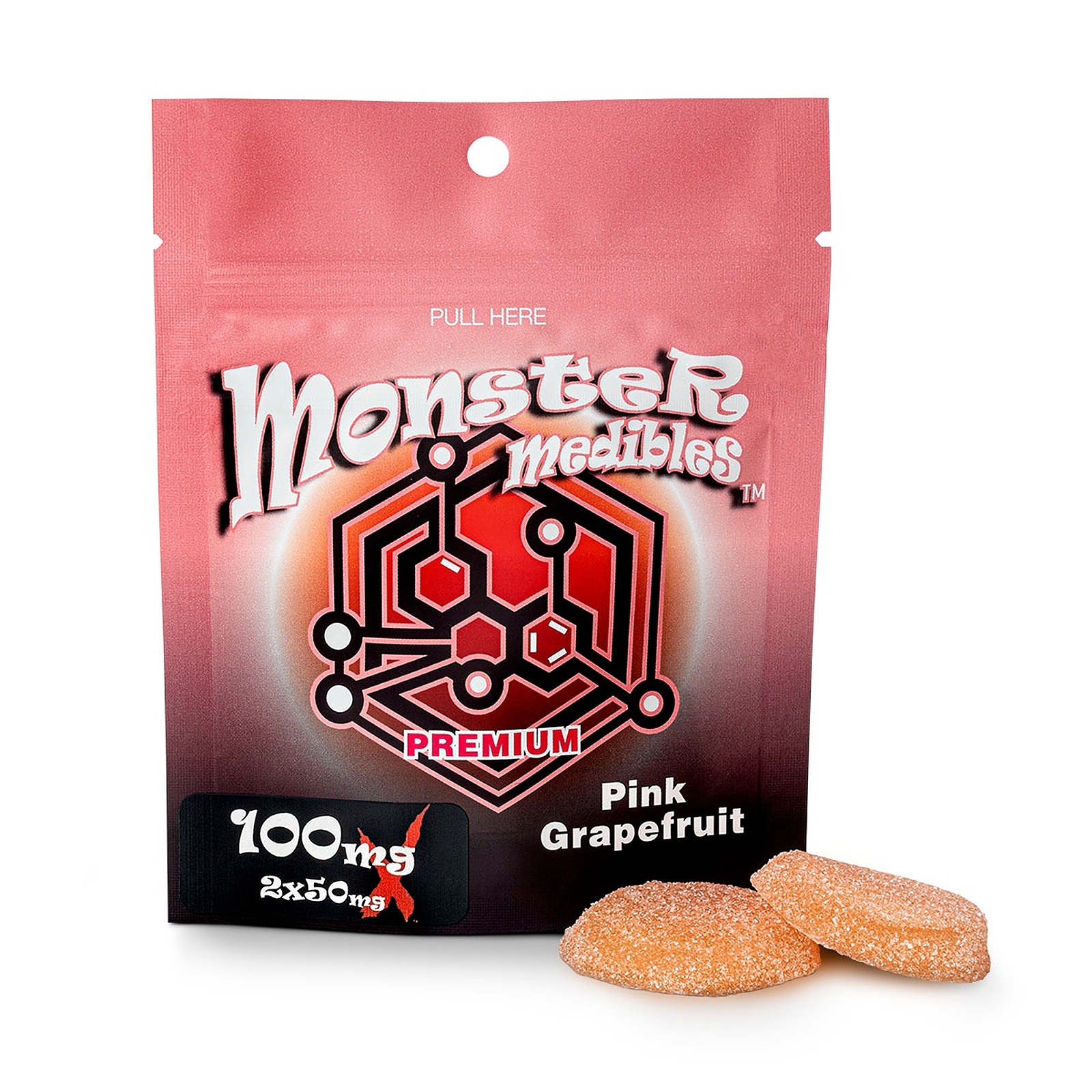 Monster Xtracts Pink Grapefruit Gummies 100mg 2pack Leafly
