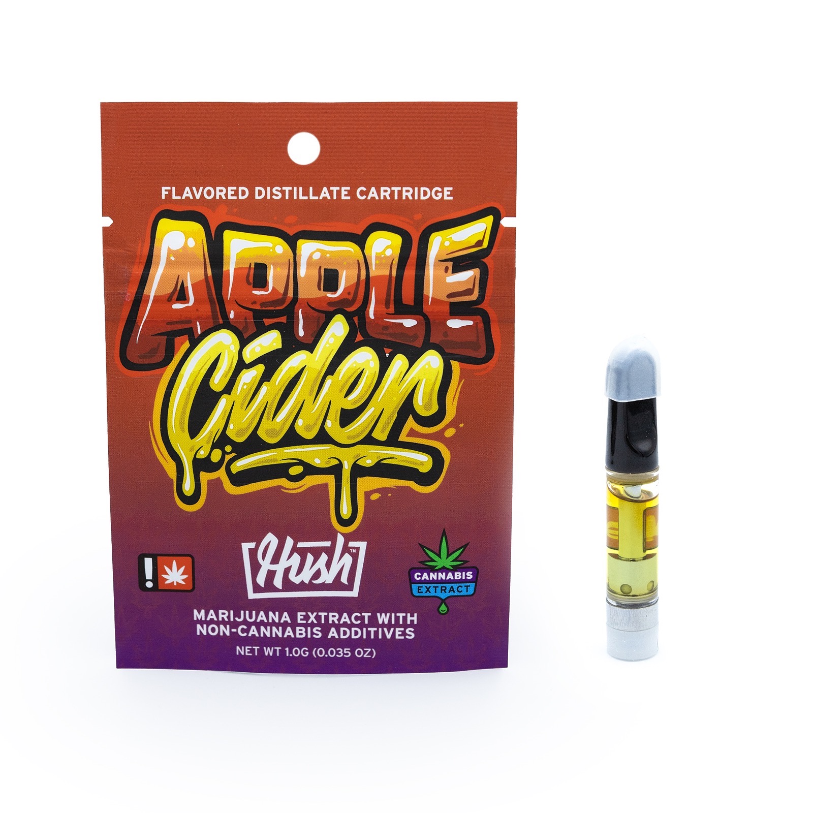 HUSH Apple Cider Flavored Distillate Vape Cartridge 1g Leafly