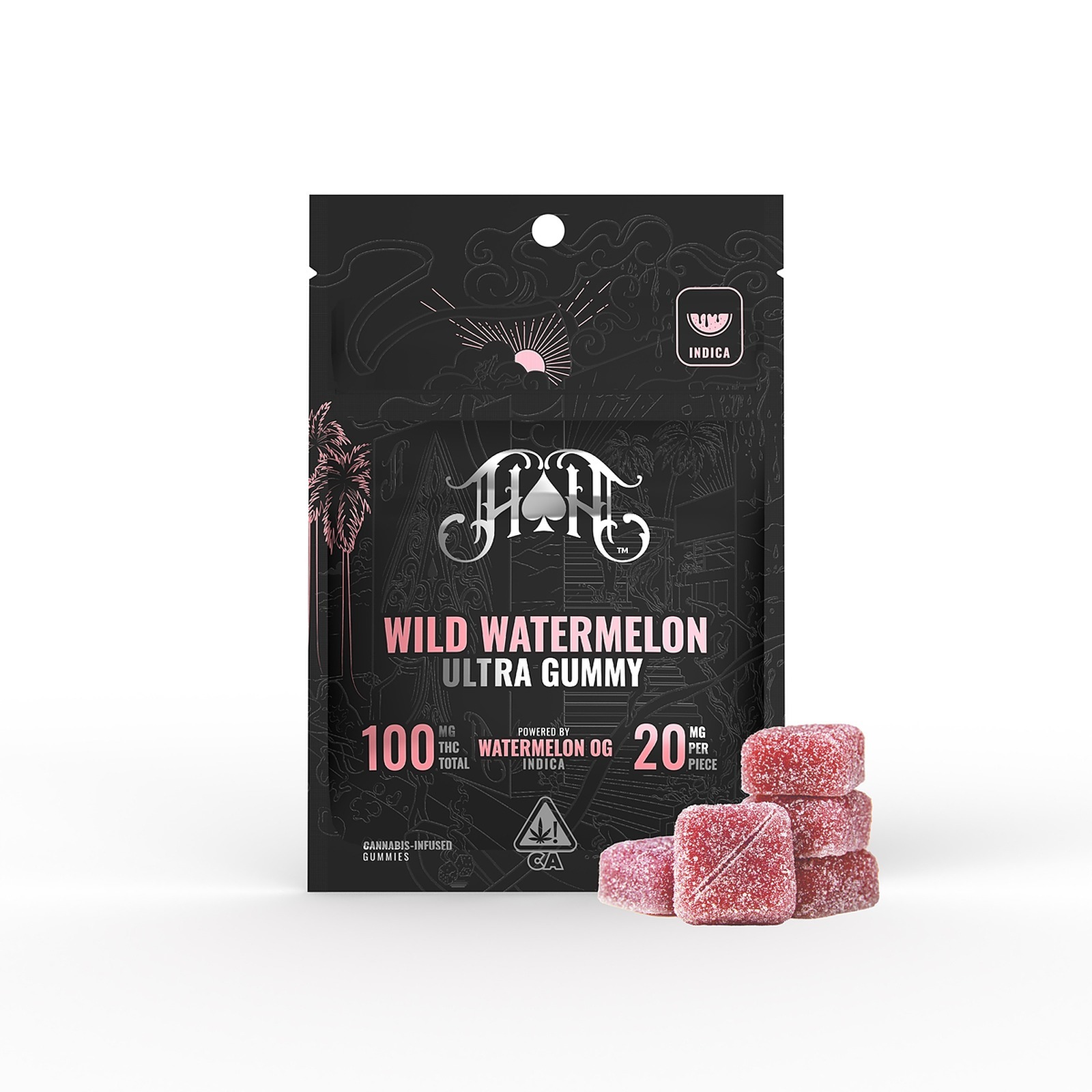 Heavy Hitters Wild Watermelon Ultra Gummy 100mg 5pack (Indica) Leafly