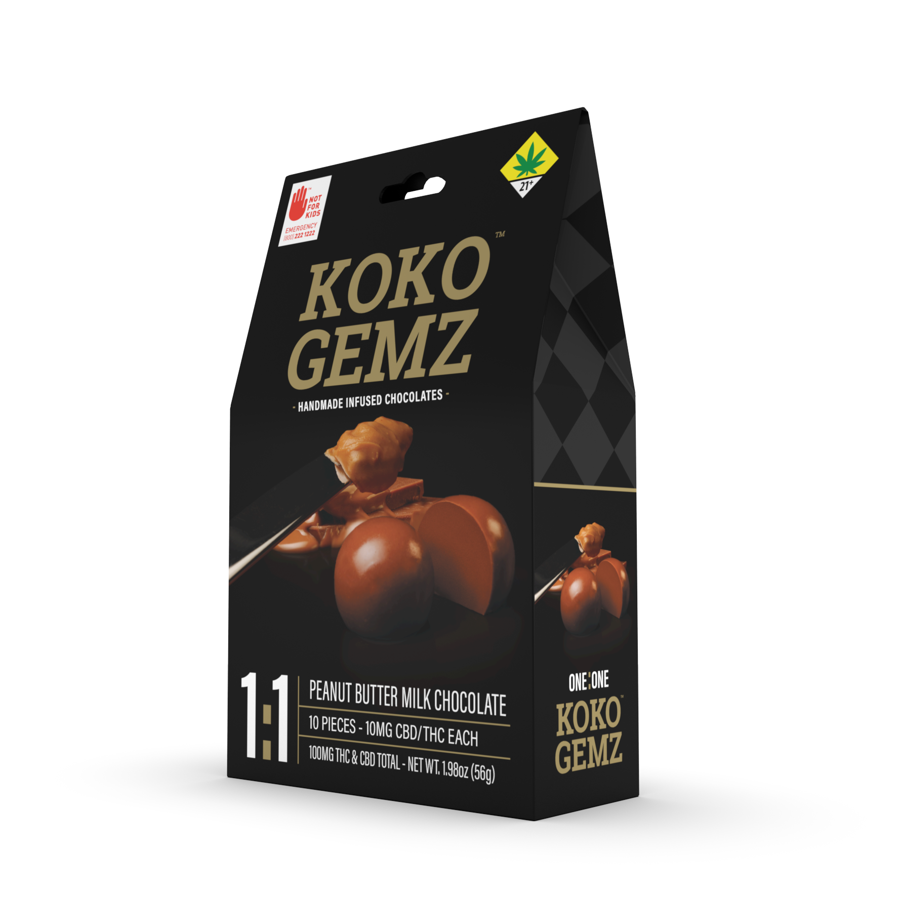 Koko Gemz Peanut Butter Milk Chocolate 11 CBDTHC Leafly