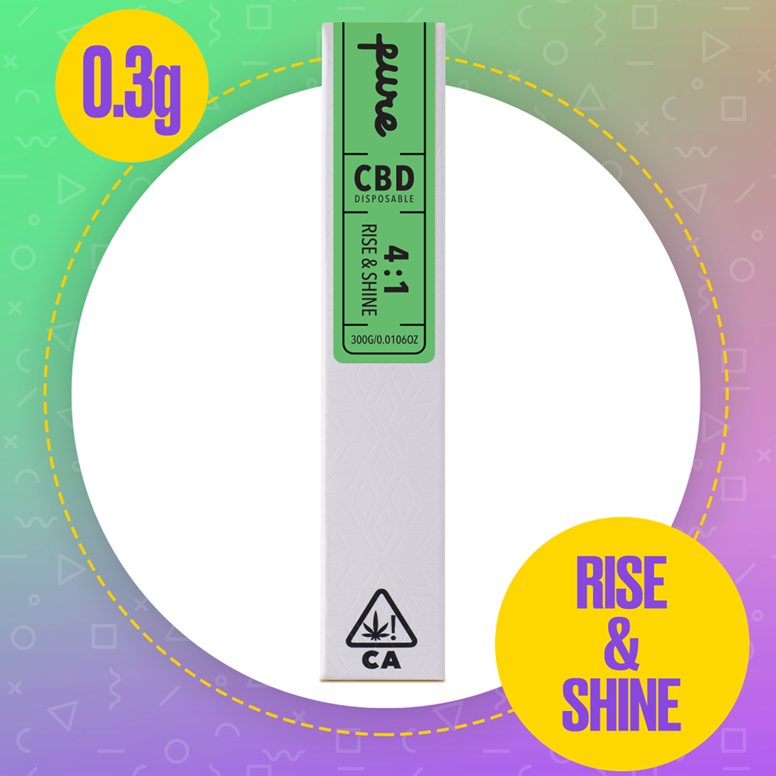 Pure Vape: Pure Disposable - CBD 4:1 Rise & Shine [French Vanilla] | Leafly