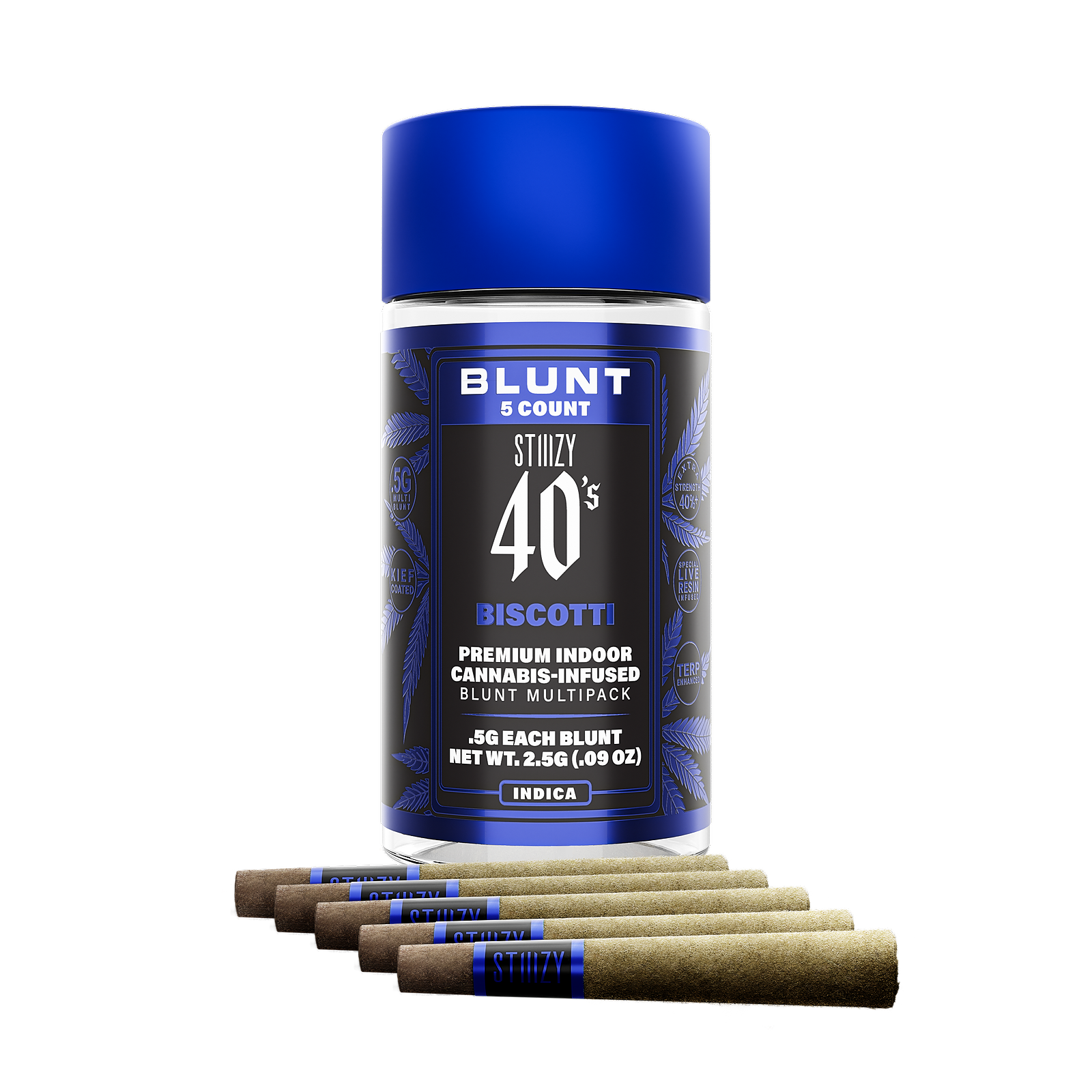 STIIIZY: BISCOTTI - 40s MINI BLUNT MULTIPACK .5G | Leafly