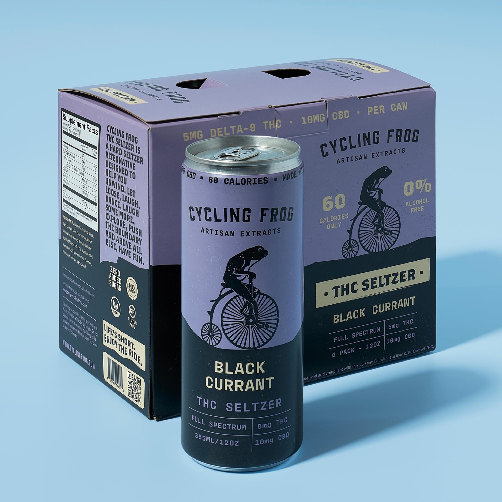 Cycling Frog Black Currant 5mg Delta 9 THC 10mg CBD Seltzer 6 Pack   X2vI6KjTxOYgzY3Ee3gI BC 6pk Featured Product 1600x1600 Page 001 