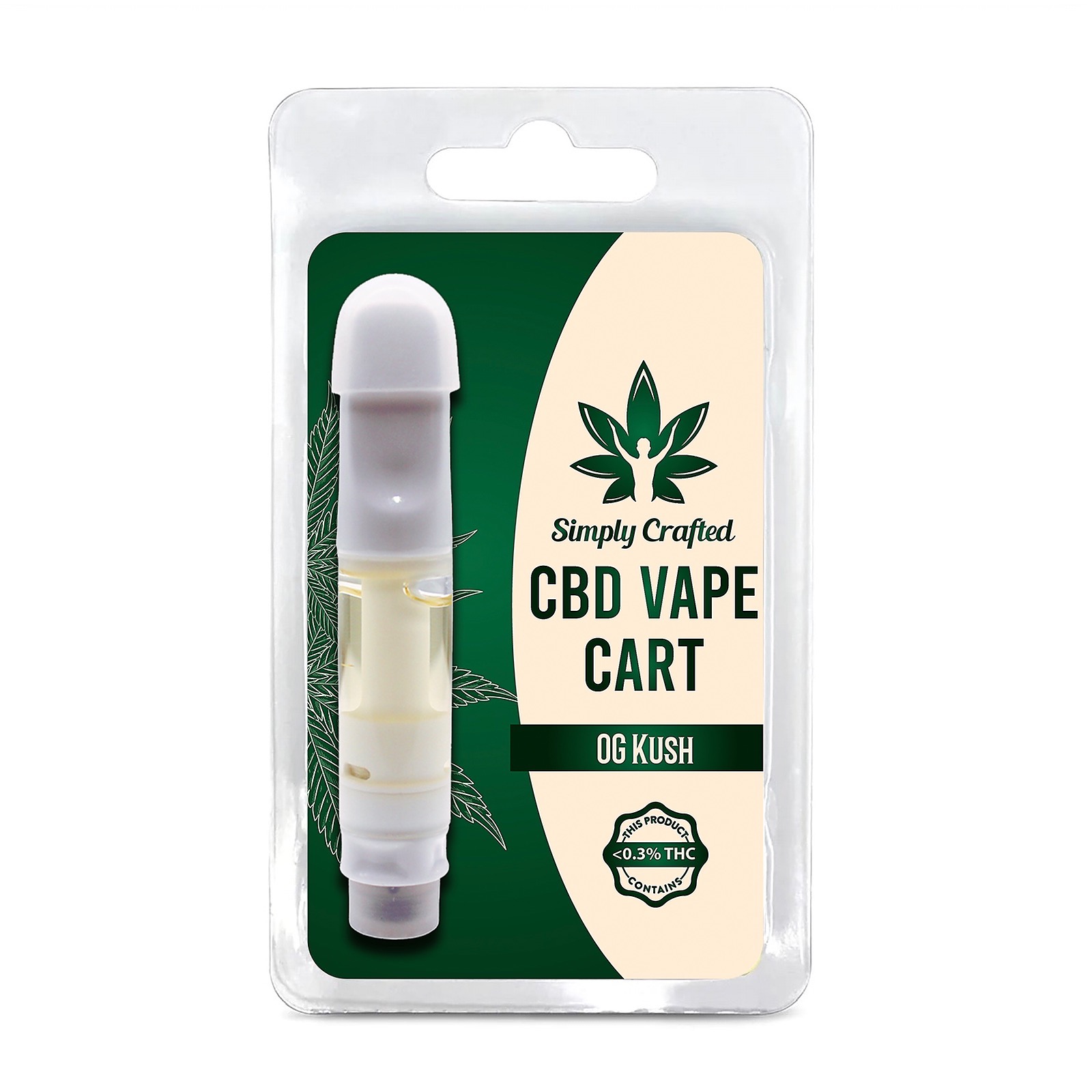 Simply Crafted Free Shipping Save 25 With Code Leafly Og Kush Cbd Vape Cartridge 1ml 5010