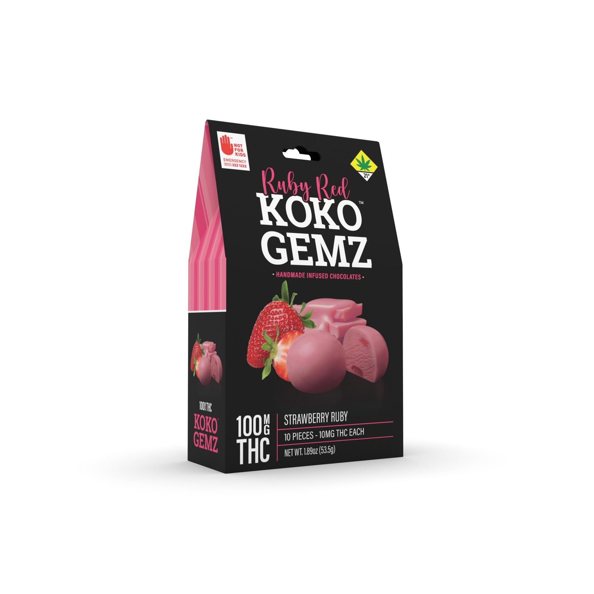 Koko Gemz Strawberry Ruby Cacao 100mg 10pack Leafly