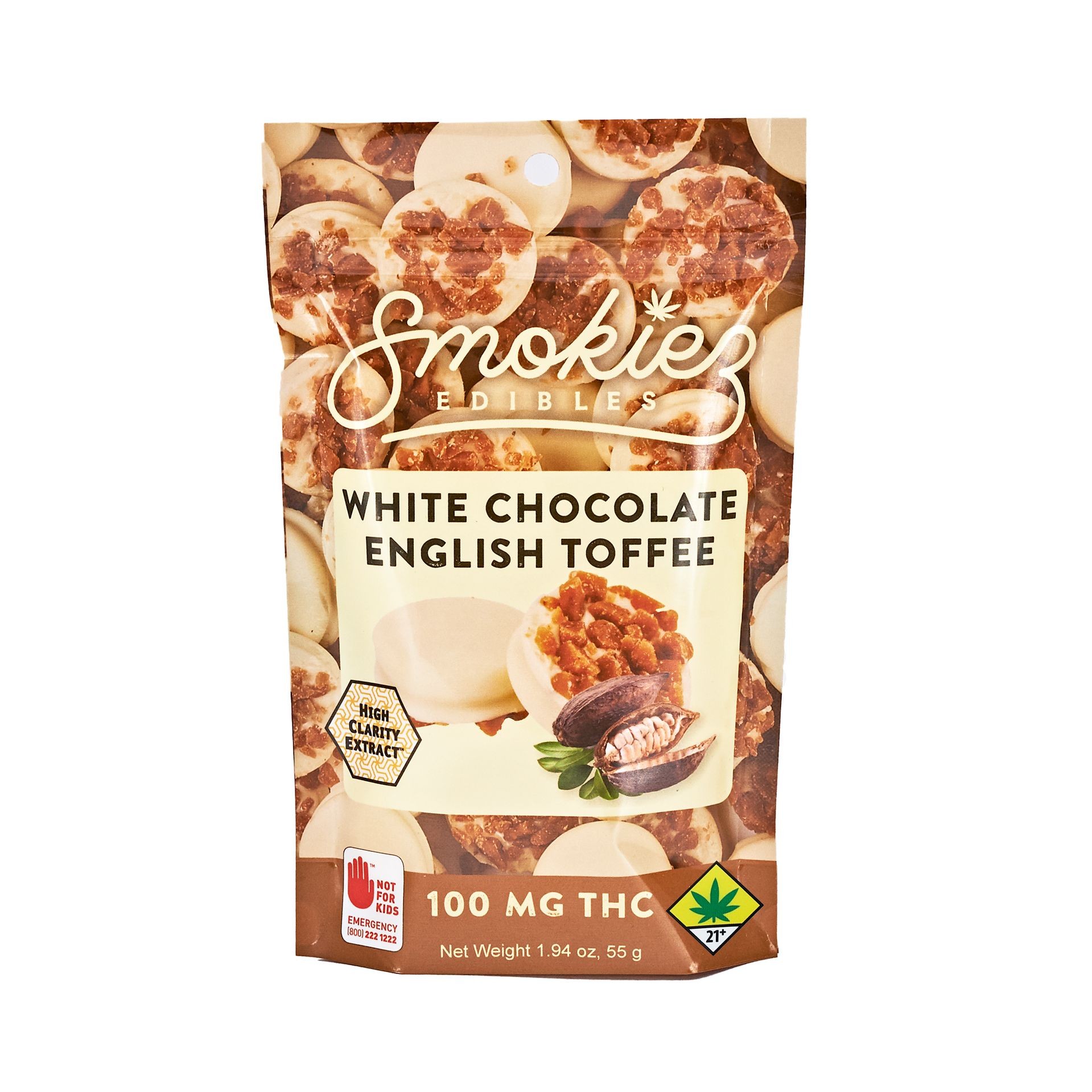 White Chocolate English Toffee, 100mg THC WA Leafly