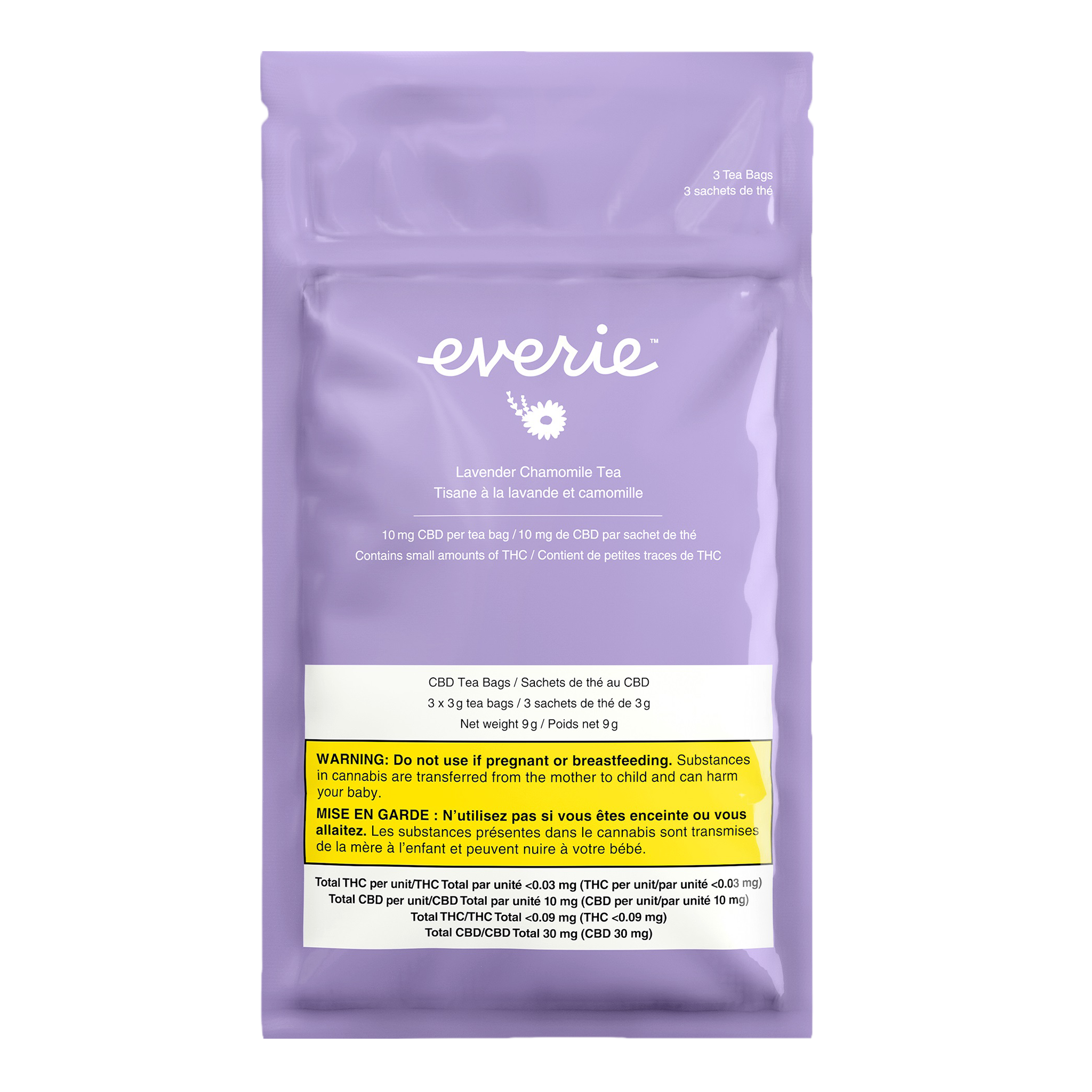 everie: Lavender Chamomile CBD Tea, 3 Pack