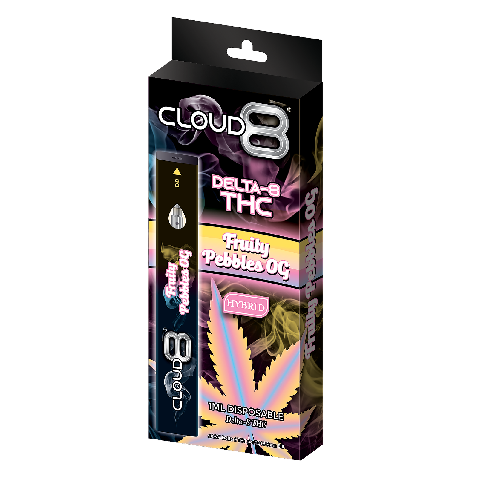 Cloud 8 Delta-8 THC: Cloud 8 - Delta 8 - Fruity Pebbles OG - 1ML Disposable  | Leafly