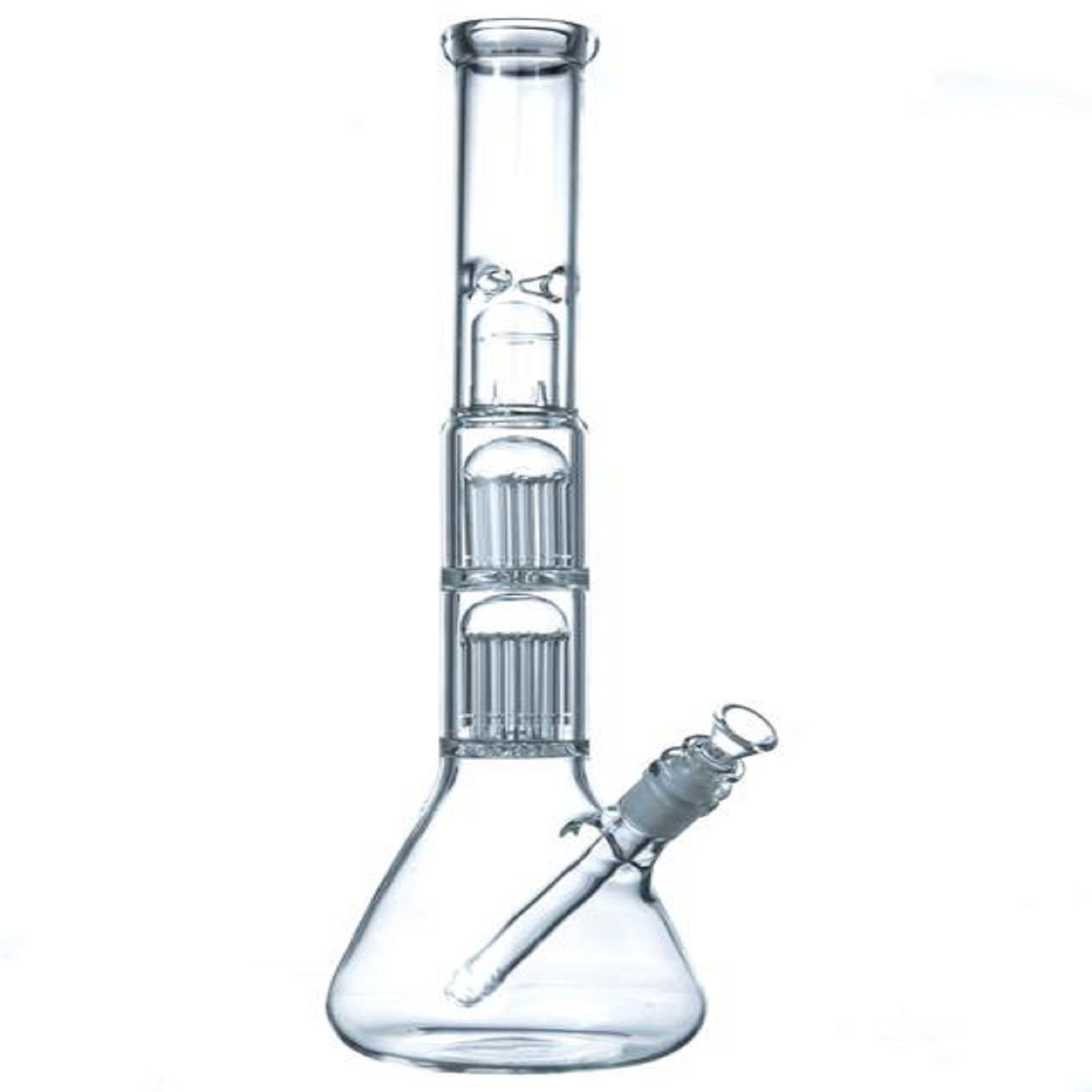 "Double Tree Perc Beaker Bong" w/ Splashguard Leafly