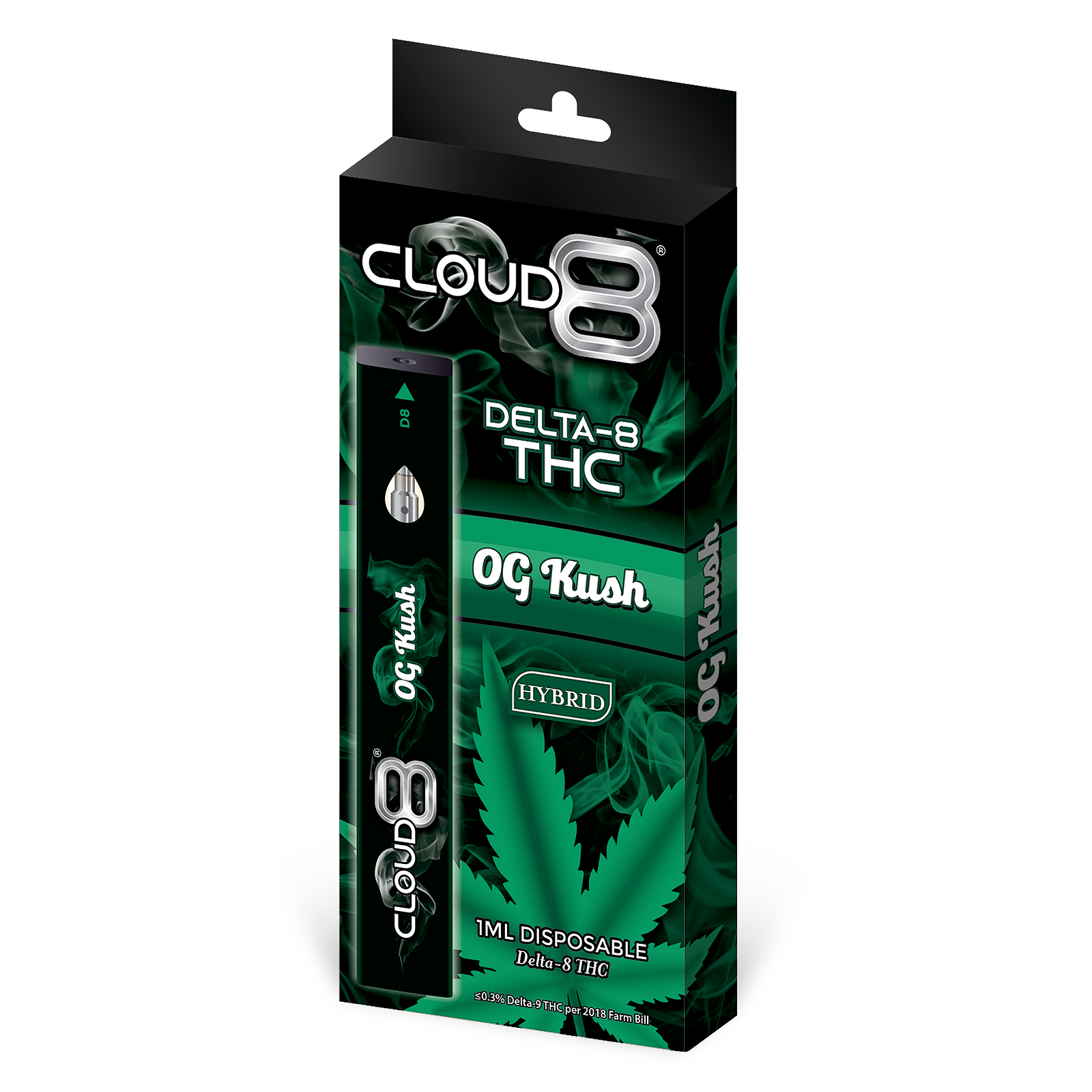 Cloud 8 Delta8 THC Cloud 8 Delta 8 OG Kush 1ML Disposable Leafly