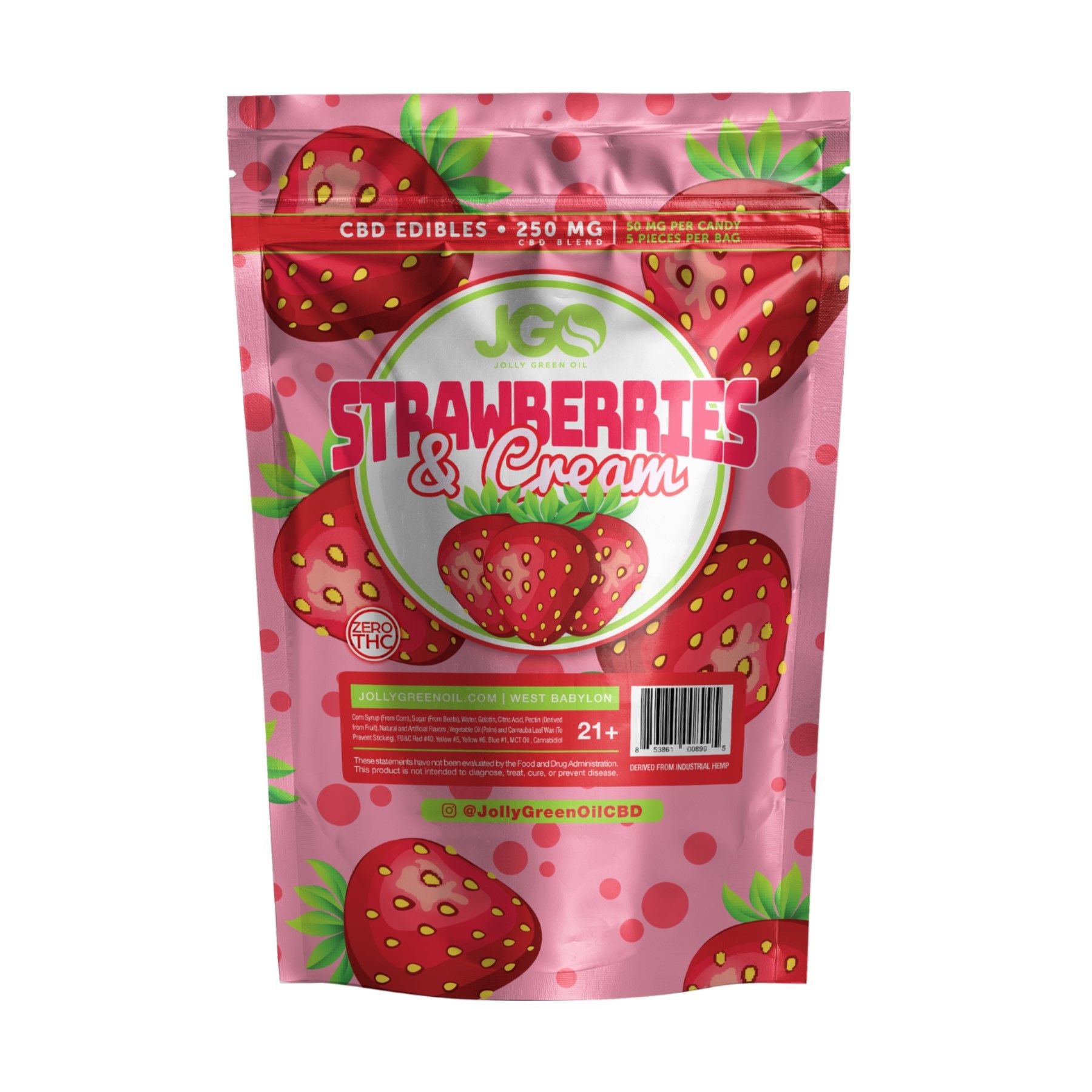 [Edibles] JKJ Processing Strawberries Cream 5000mg [Hybrid]