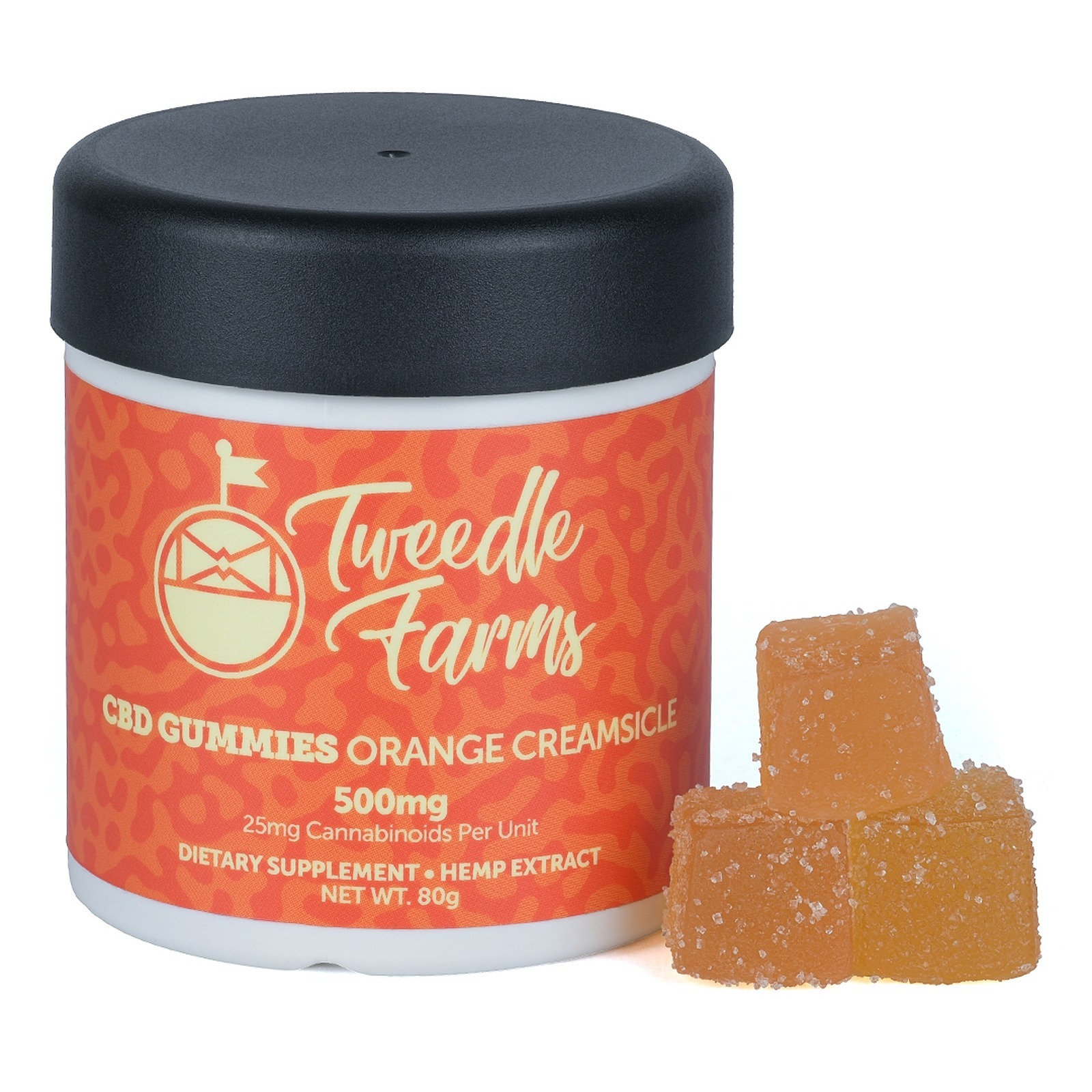 Tweedle Farms CBD Gummies • 500mg • Orange Creamsicle Leafly